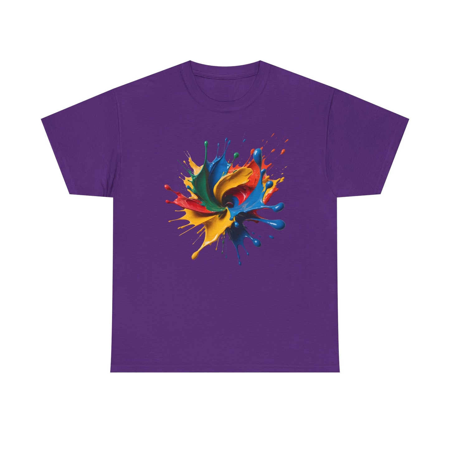 "Oops!" Color Splash Energy – Wear the Art, Feel the Vibe - Colorful Splash Art Unisex Heavy Cotton Tee | Vibrant Graphic T-Shirt, Casual Wear, Gift for Art Lovers, Color Run, Festival Outfit