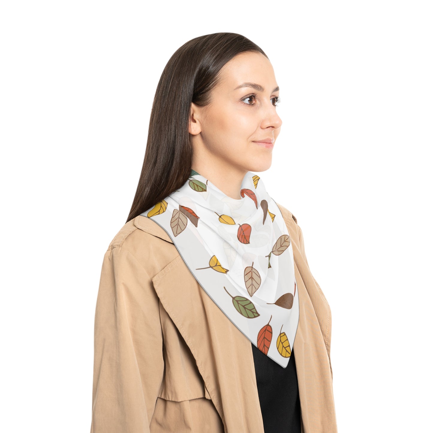 Autumn Leaf Poly Scarf - Lightweight Fall Fashion Accessory, Cozy Wrap for Cool Days, Perfect Gift for Her, Seasonal Scarf