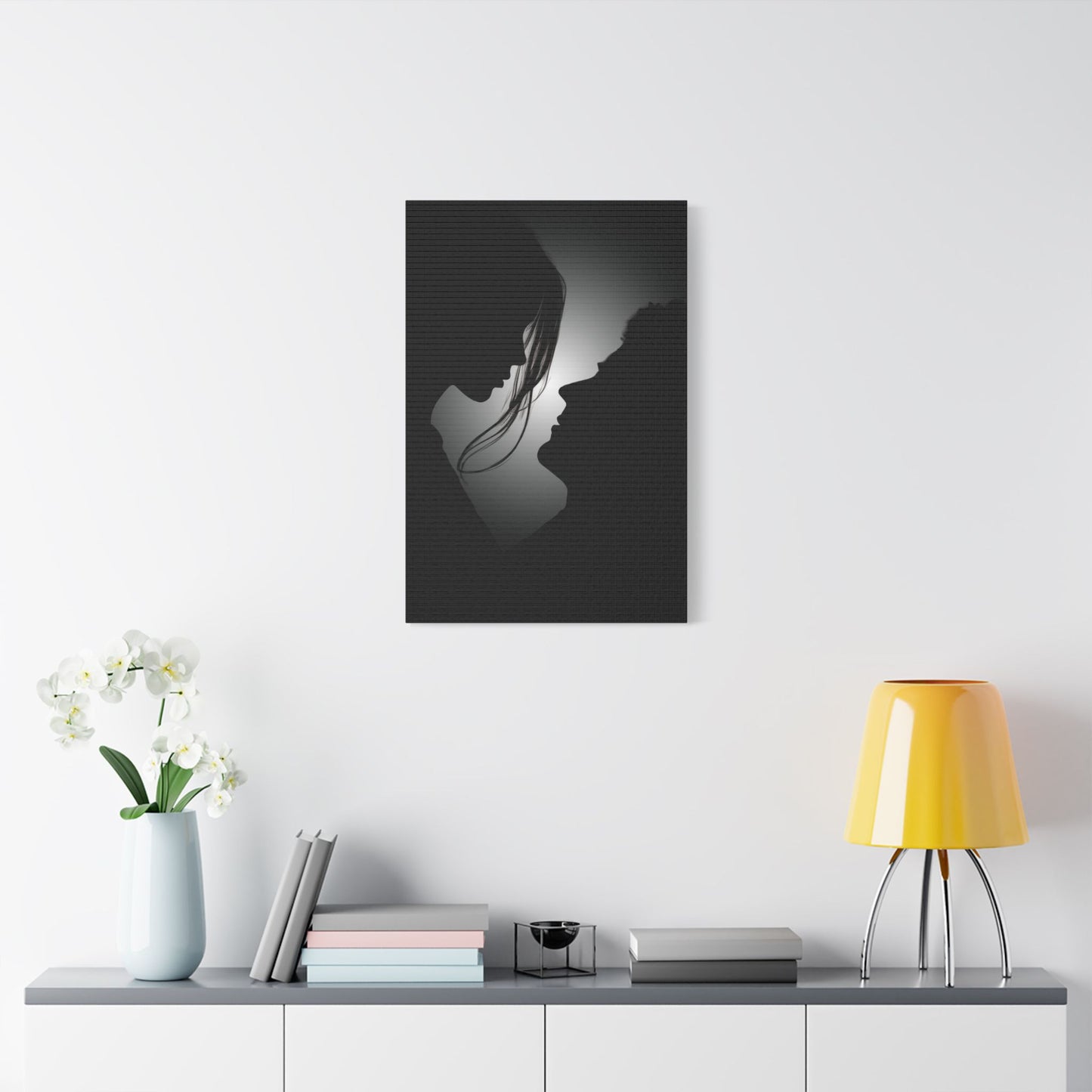 Romantic Silhouette – "Possibilities" Couple Art for Canvas & Poster DecorCanvas Wall Art, Love Silhouette Decor, Anniversary Gift, Couple's Bedroom Decor, Relationship Gift Idea