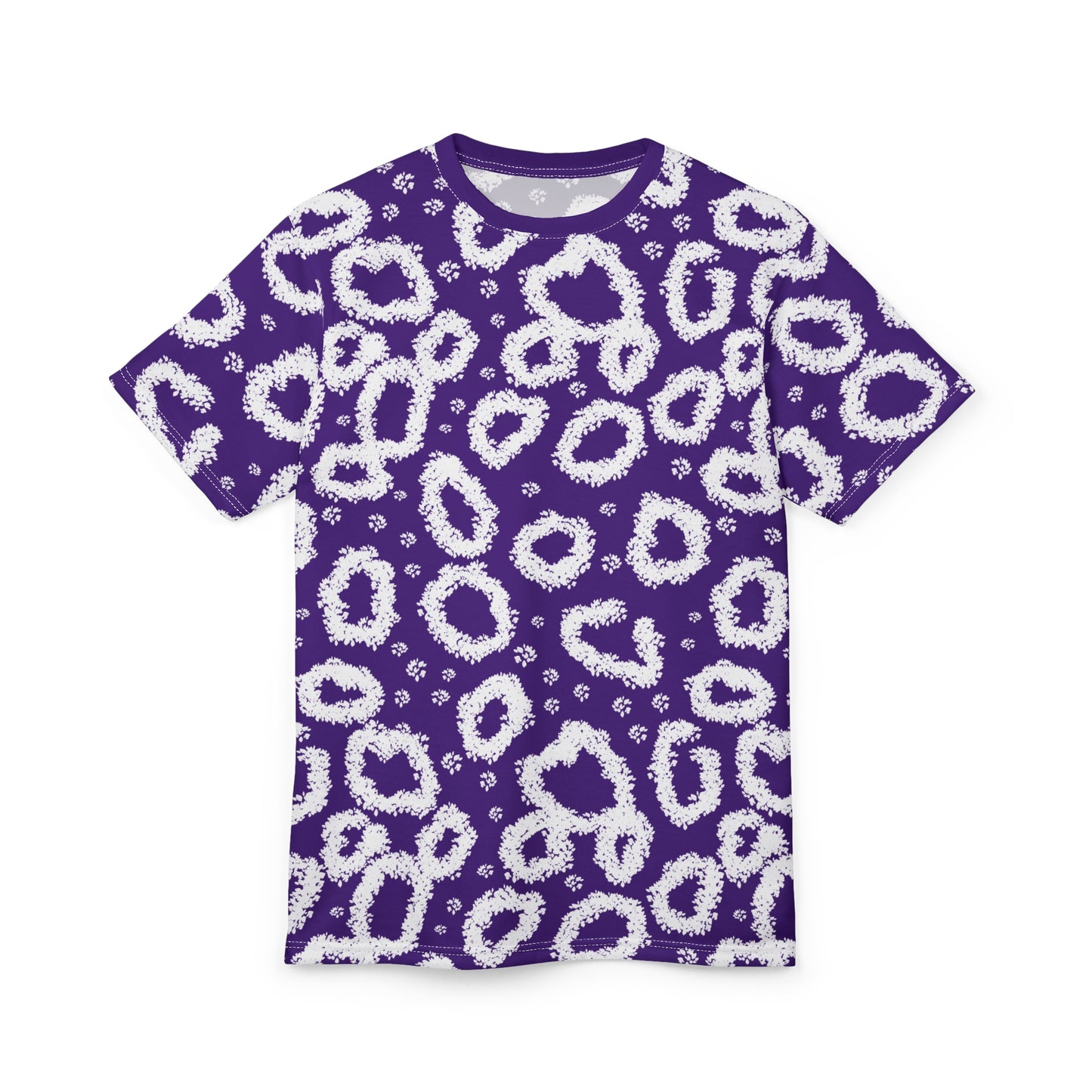 Wild Print Unisex Cut & Sew Tee - Bold Purple Leopard Design