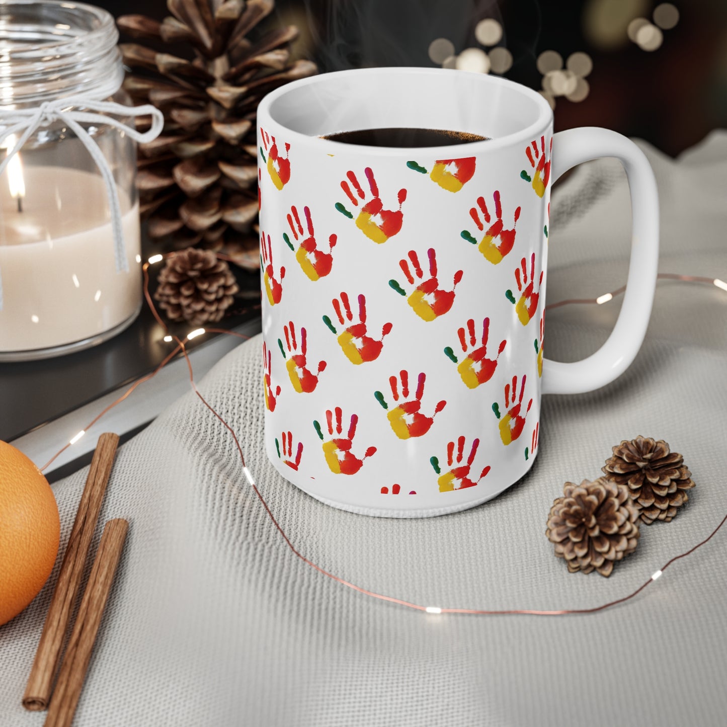 Mug - Colorful Handprints Coffee Cup 11oz/15oz