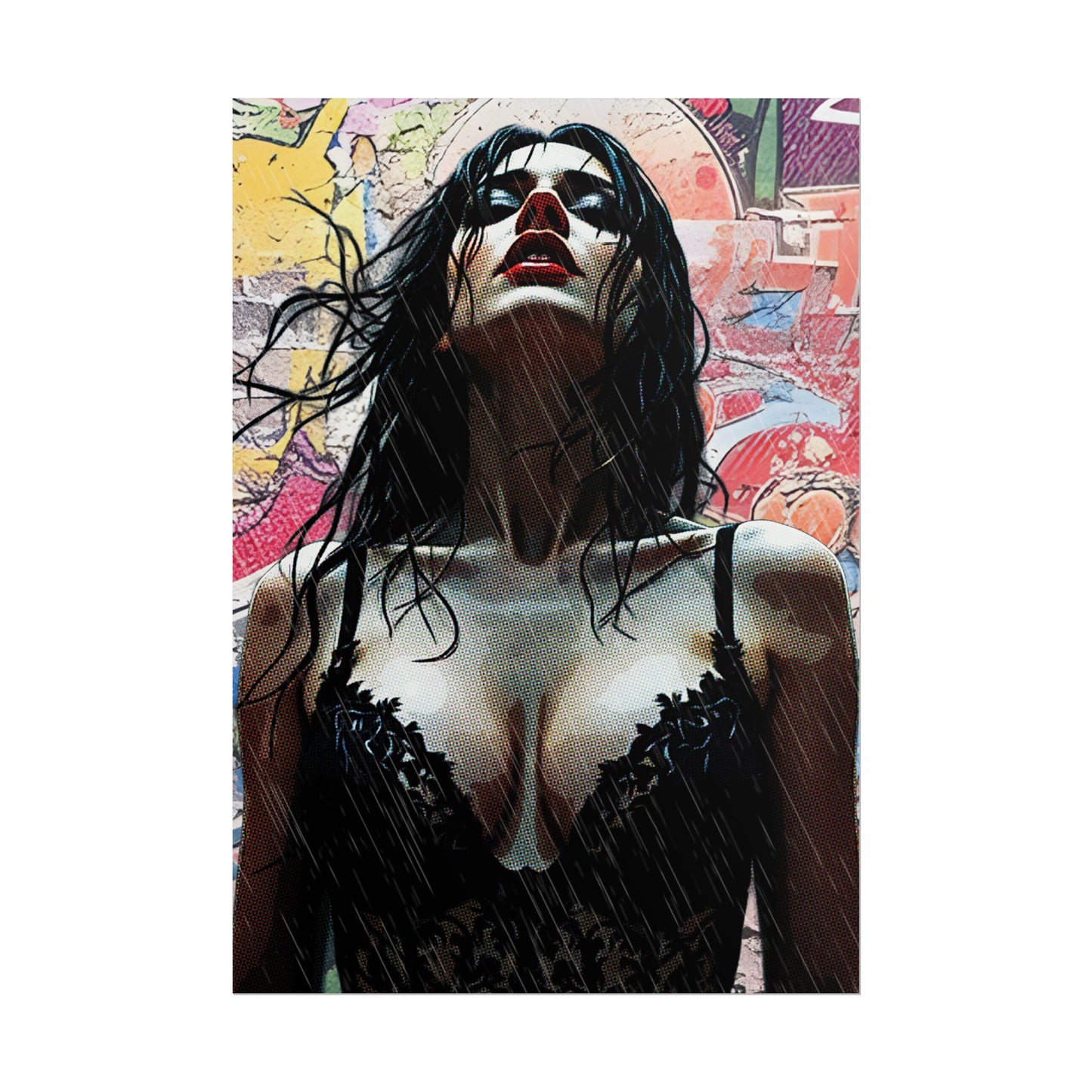 Rise Through the Storm: A Bold Expression of Strength, Passion, and Resilience in the Rain - Bold Art Rolled Posters, Wall Decor, Unique Gift, Home Aesthetic, Modern Art Print, Gallery Wall, Bedroom Decor