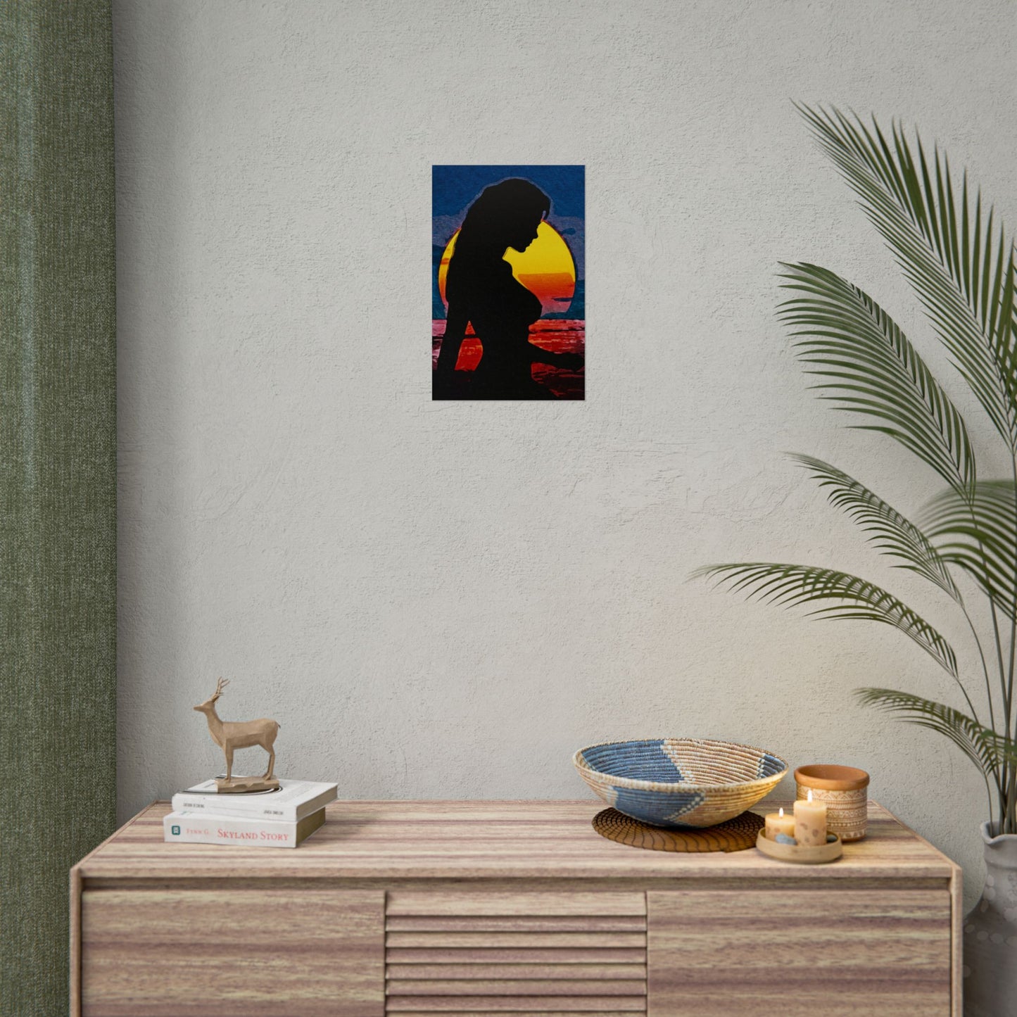 Radiant Horizons: Empowering Silhouette by Sunset – Embrace Inner Strength and Inspiring Beauty - Vibrant Beach Sunset Rolled Poster, Living Room Decor, Nautical Art, Home Aesthetic, Gift for Beach Lovers, Boho Wall Art