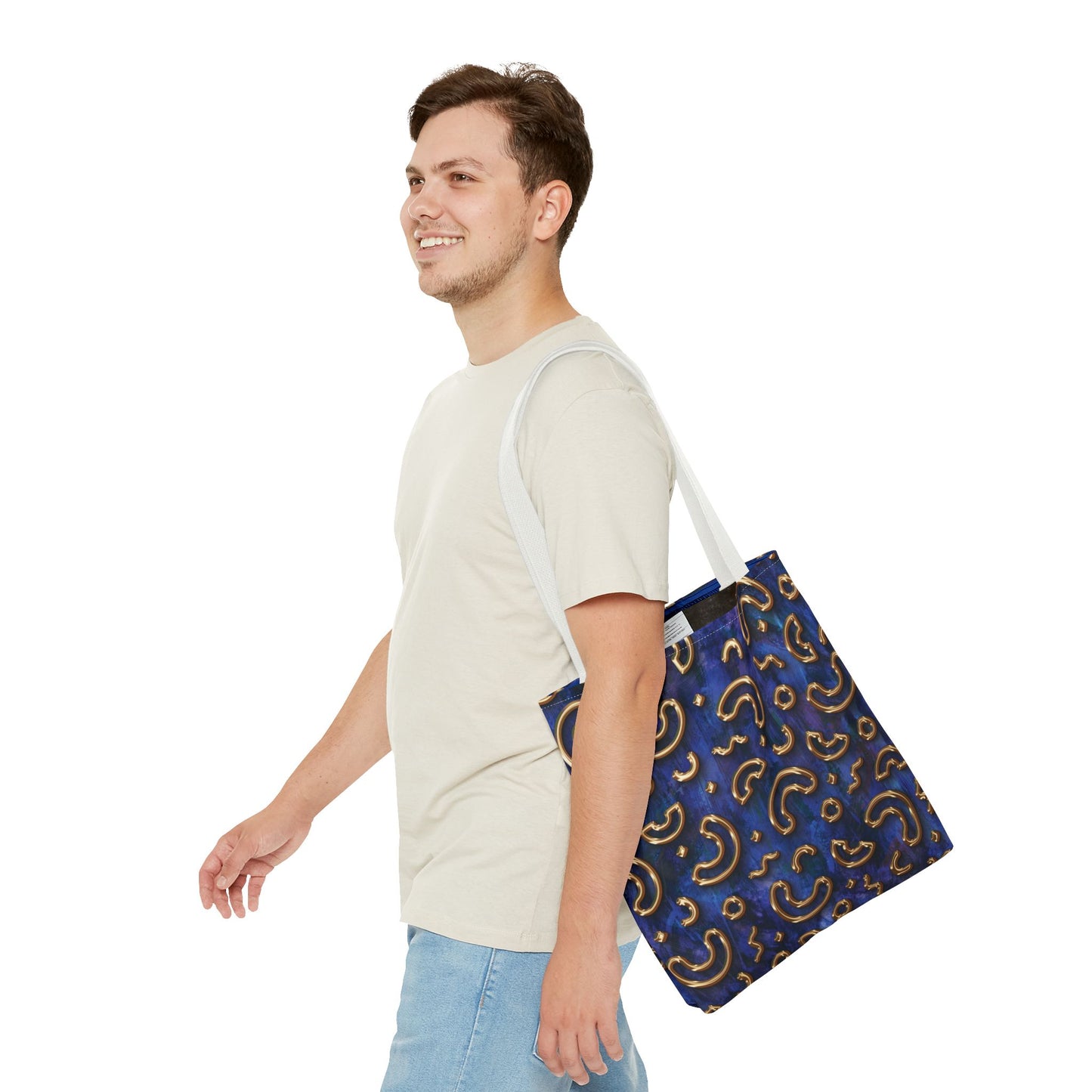 Stylish Patterned Tote Bag - Fun Macaroni Design for Everyday Use