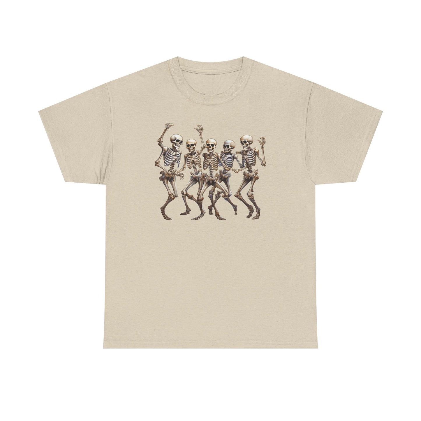 "Celebrate Life with Dancing Skeletons – Bold Apparel & Mugs that Spark Joy" - Unisex Heavy Cotton Tee with Dancing Skeletons, Halloween Shirt, Casual Tee, Party Apparel, Fun Graphic T-Shirt