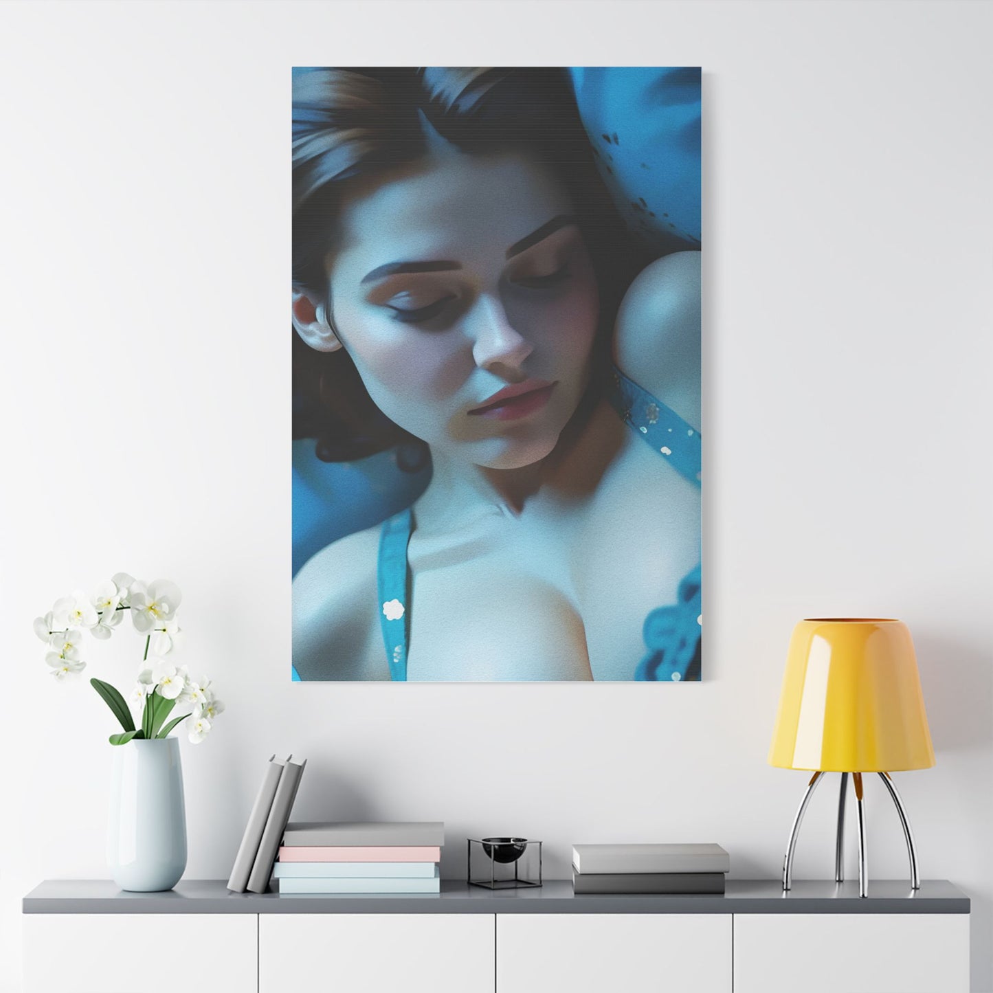 Dreamy Satin Canvas Print, Bedroom Wall Art, Feminine Decor, Gift for Her, Relaxing Artwork, Home Decor