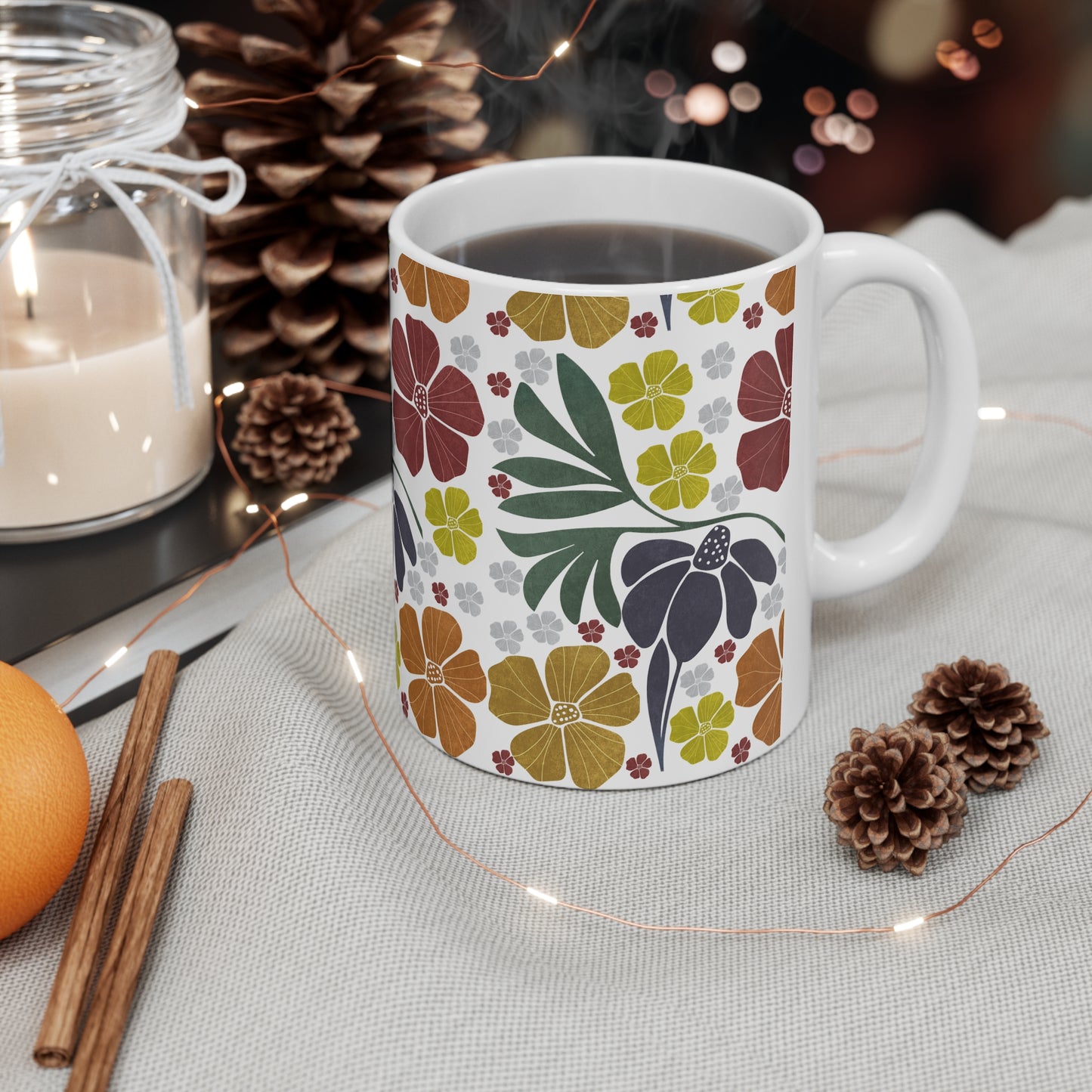 Mug - Faded Grace (Boho, Retro) Ceramic Coffee Cups, 11oz, 15oz