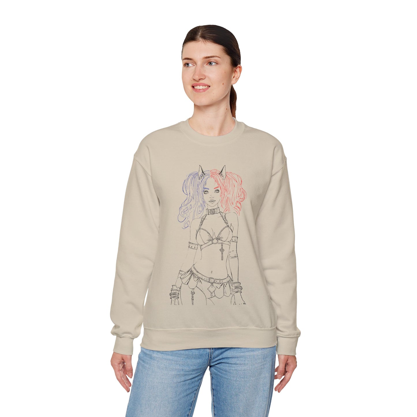 Harajuku Style Graphic Sweatshirt, Trendy Unisex Crewneck, Streetwear Fashion, Cozy Gift for Her, Girls Night Out