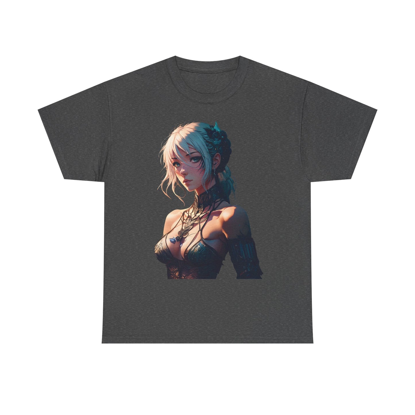 Mystical Anime Forest Princess Portrait - Stylish Graphic Tee with Fantasy Design, Casual Wear, Anime Gift, Comfortable T-Shirt, Art Tee for Everyday Fashion