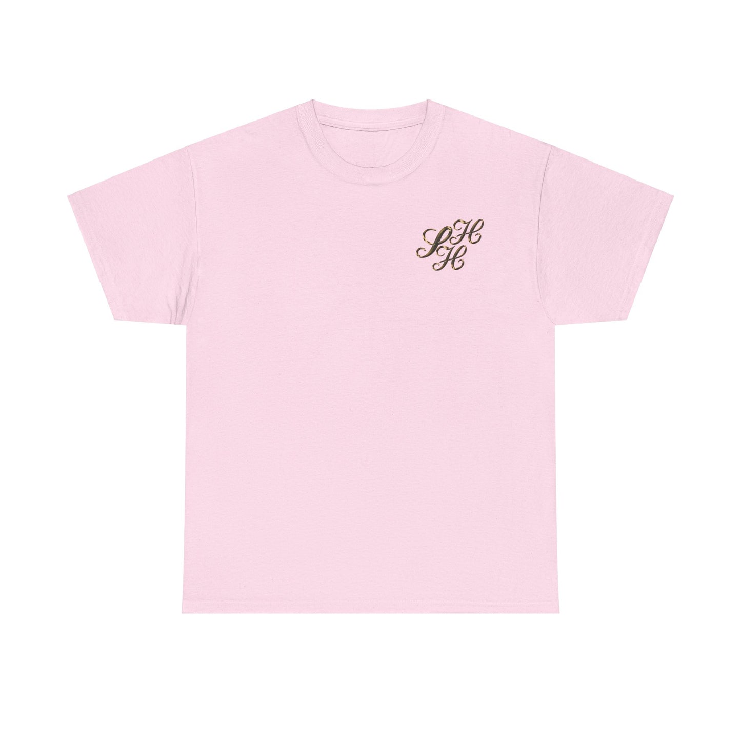 Unisex Tee - Golden Scandi Home Heaven Logo - Decorative Design