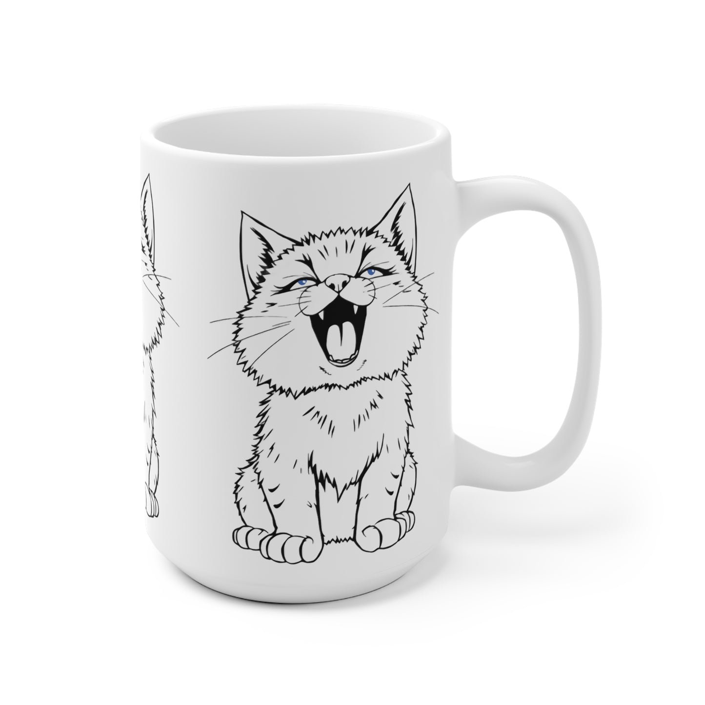 Cute Cat Ceramic Mug, Fun Coffee Cup for Animal Lovers, Cat Lover Gift, Personalized Mug for Pet Owners, Cat-Themed Kitchen Decor
