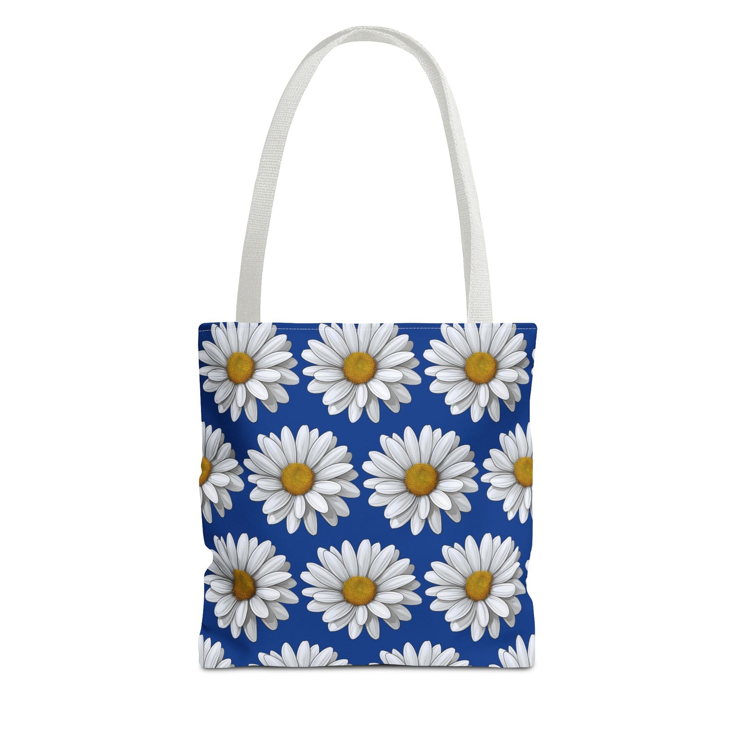 Daisy Tote Bag - White Floral Design Summer Fashion Accessory