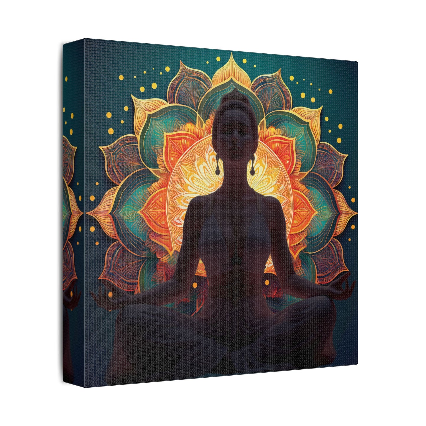 Meditative Canvas Wall Art, Spiritual Decor, Yoga Room Artwork, Holistic Gift, Mindfulness Home Decor