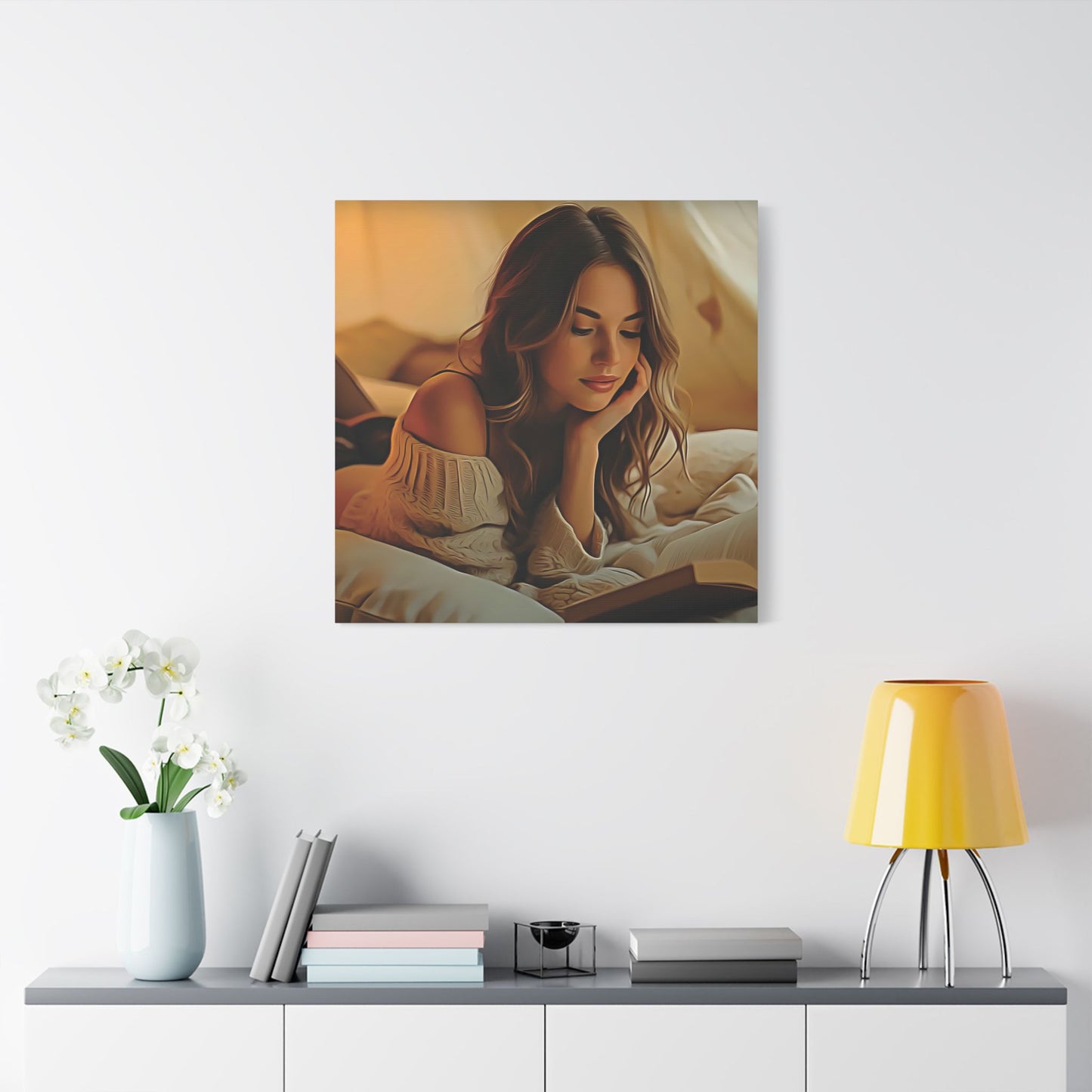 All Booked for the Weekend – Cozy Chapters & Quiet Joy 📖✨ - Cozy Satin Canvas Art Print, Wall Decor for Home, Reading Nook, Gift for Book Lovers, Relaxing Room Accent