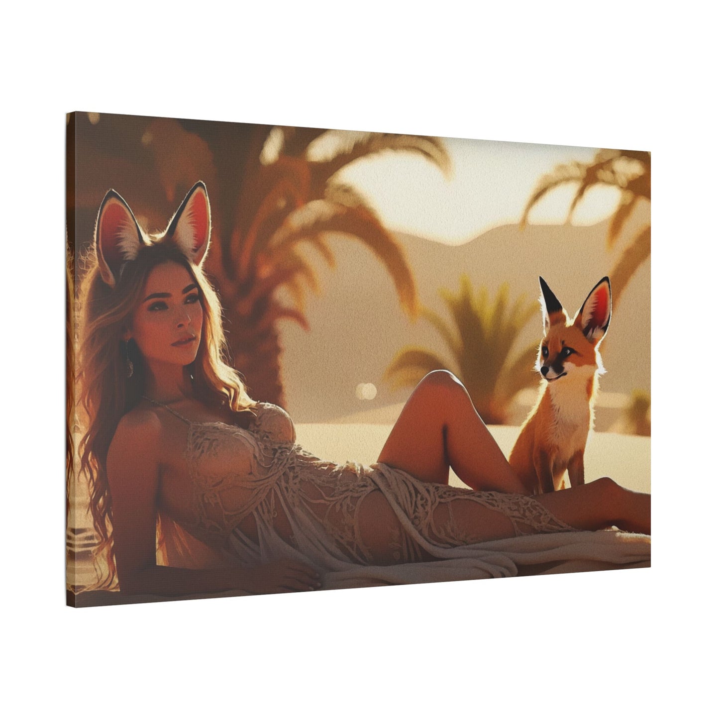 3 Foxes – Desert Fox Muse Canvas Art