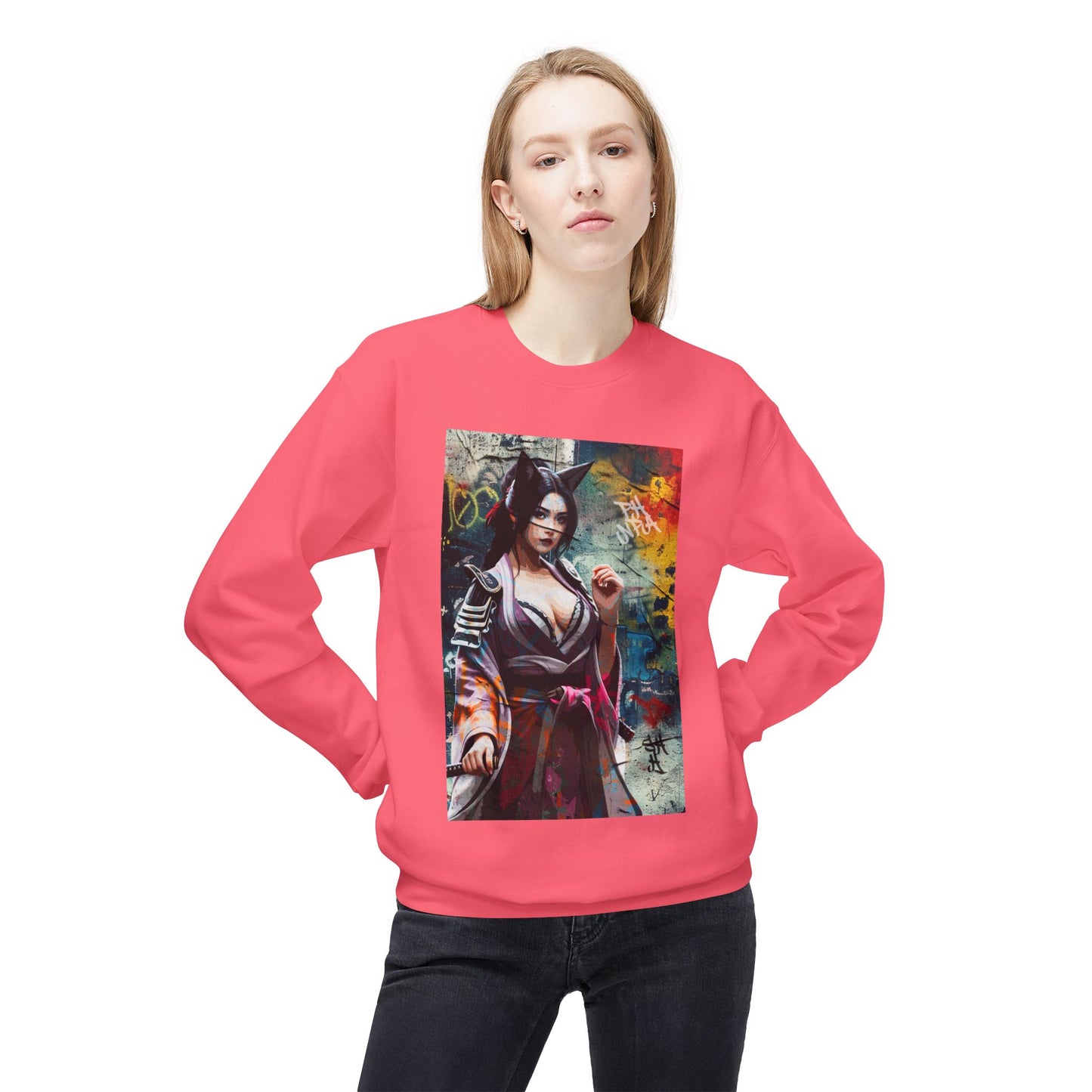 Graffiti Warrior Cat Women Sweatshirt