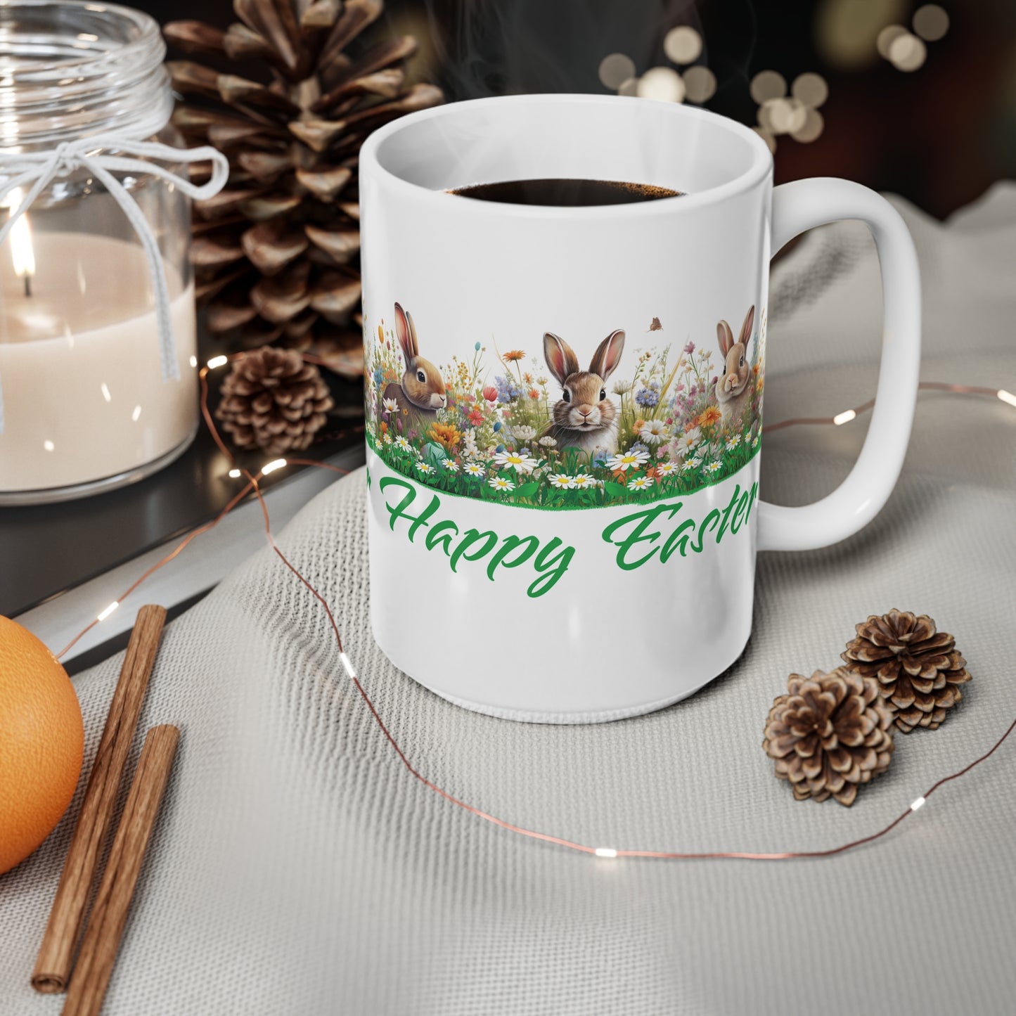 Mug - Happy Easter 2025 Ceramic Coffee Cup 11oz/15oz
