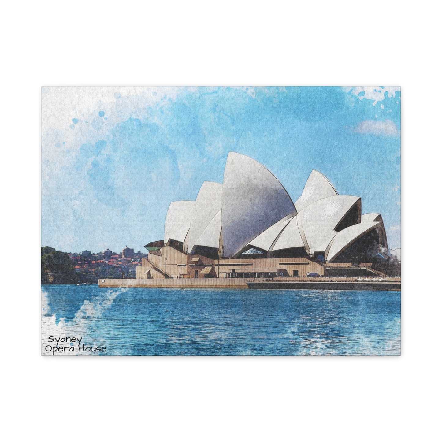 Canvas Print - Original Watercolor Print of Sydney Opera House