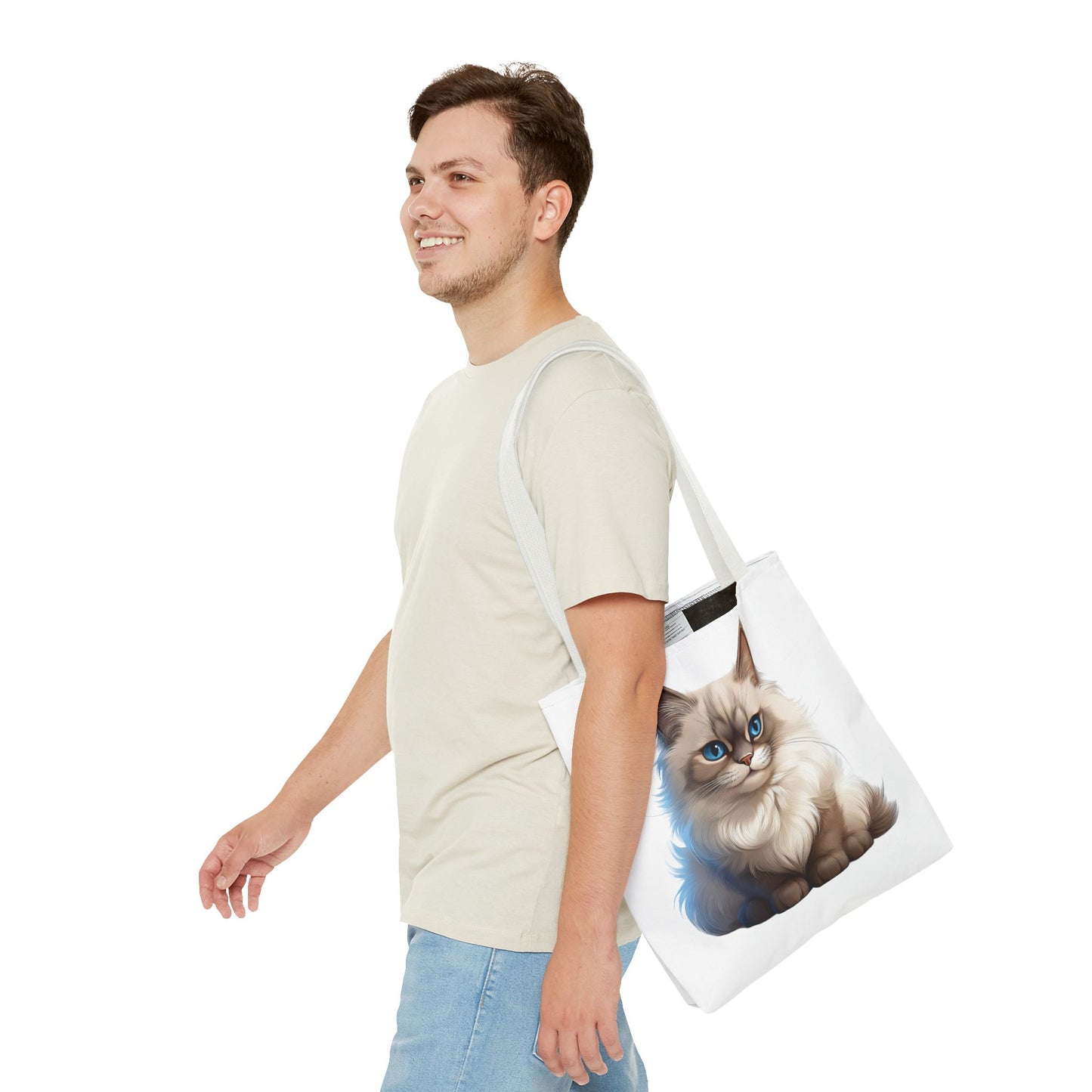 Ragdoll Cuteness Cat Illustration Tote Bag - Perfect for Pet Lovers