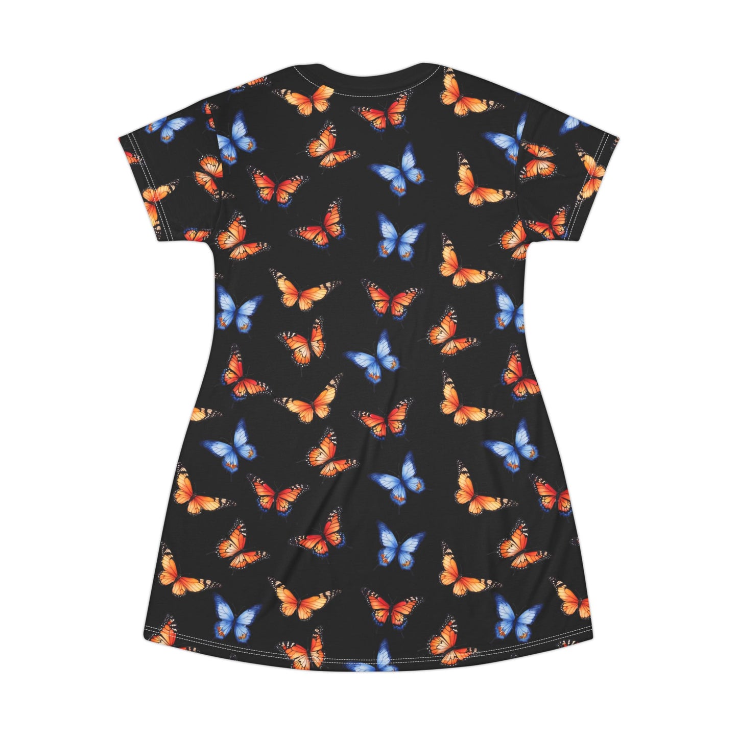 Butterfly T-Shirt Dress - Colorful Butterflies Print