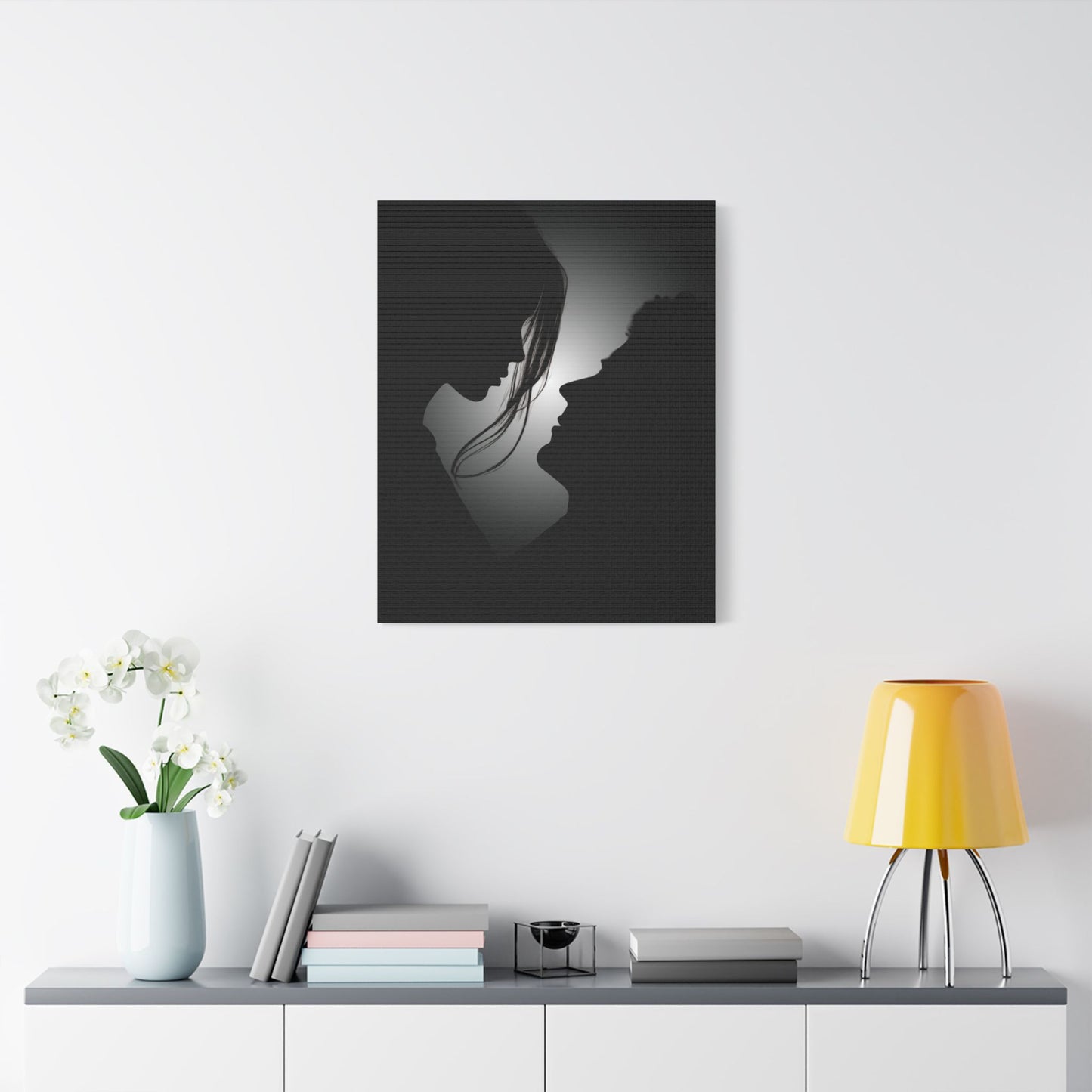 Romantic Silhouette – "Possibilities" Couple Art for Canvas & Poster DecorCanvas Wall Art, Love Silhouette Decor, Anniversary Gift, Couple's Bedroom Decor, Relationship Gift Idea