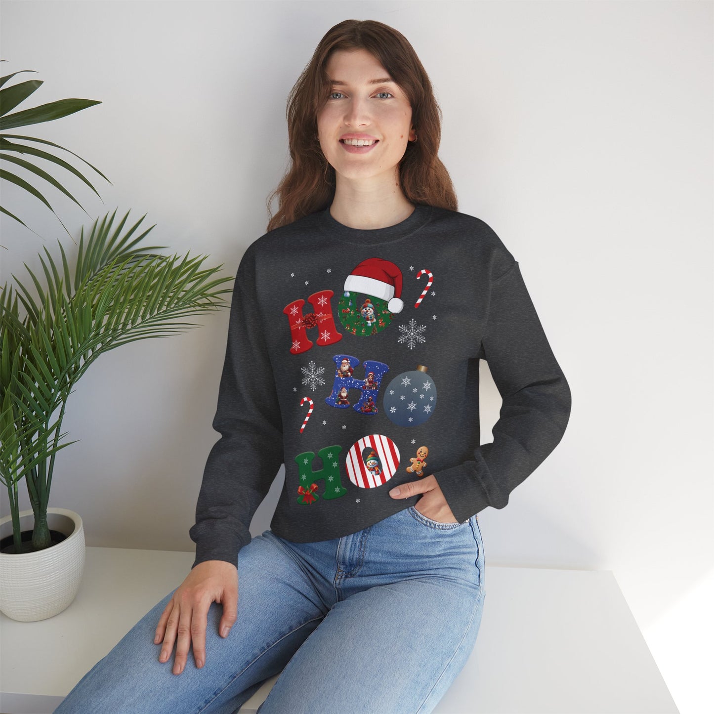 🎄Joy Stacked: A Tower of Holiday Cheer - Festive Crewneck Sweatshirt with Holiday Cheer, Cozy Winter Sweater, Christmas Gift, Unisex Holiday Apparel, Comfortable Loungewear