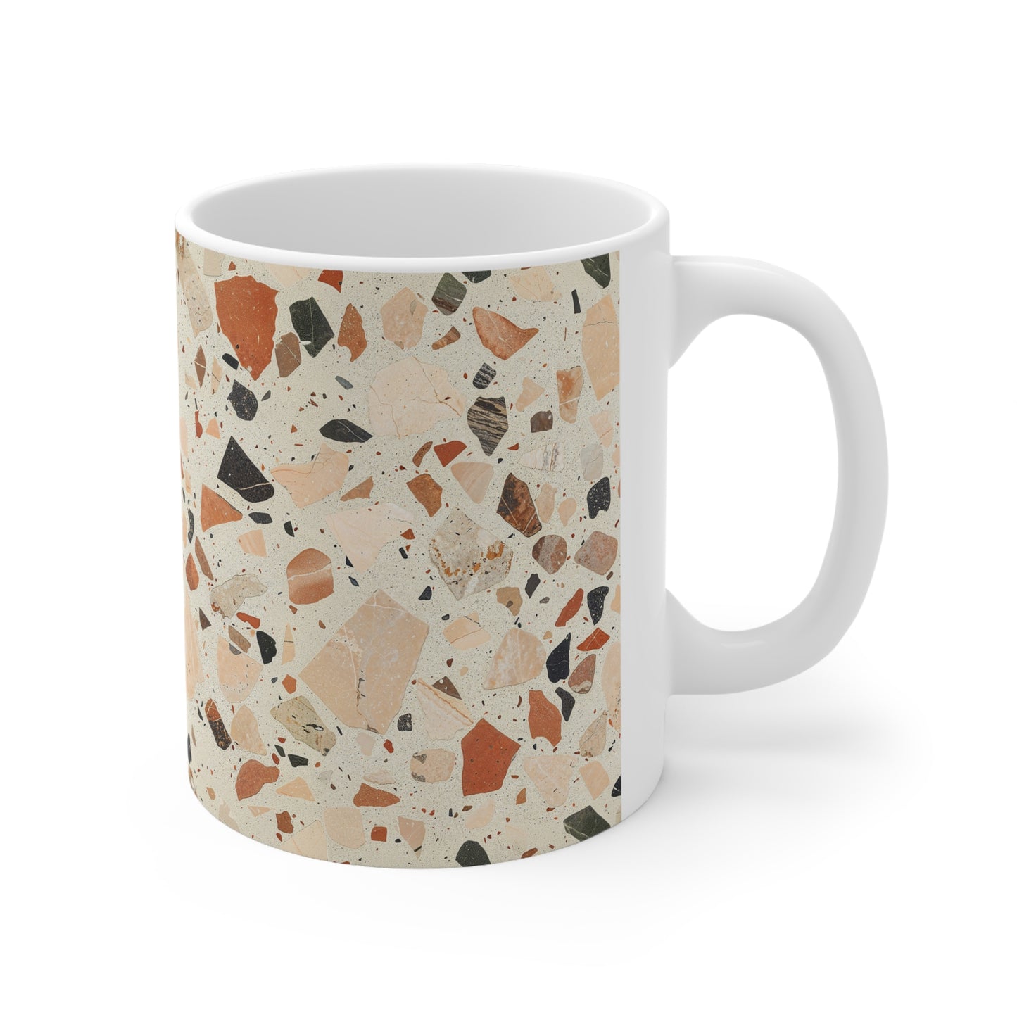Mug - Terrazzo (Boho, Retro) Ceramic Coffee Cups, 11oz, 15oz