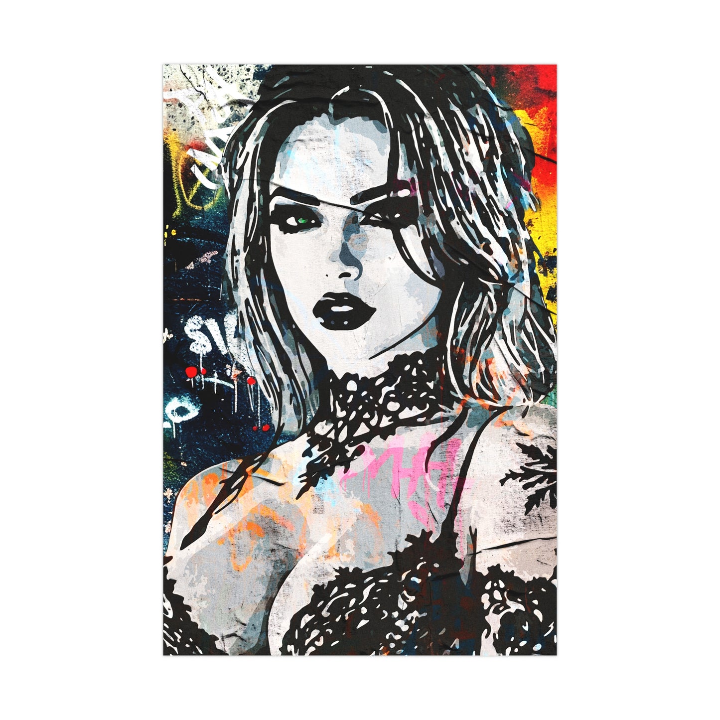Urban Empress: Ignite Bold Confidence with Vibrant Street Art Elegance - Vibrant Matte Wall Art Posters, Urban Decor, Contemporary Home Design, Unique Gift for Art Lovers, Modern Wall Decor