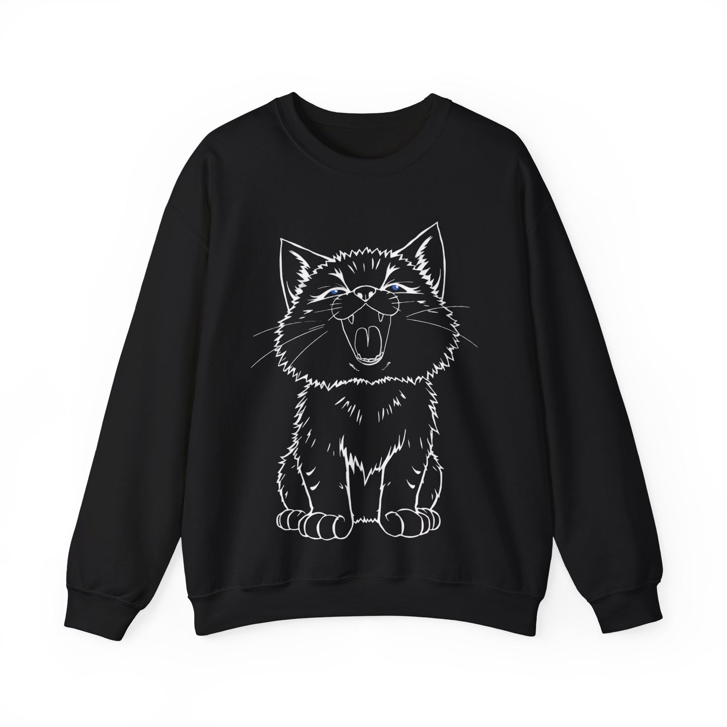 Cute Anime Cat Sweatshirt, Cozy Unisex Crewneck, Kawaii Sweatshirt, Gift for Cat Lovers, Comfortable Casual Fashion