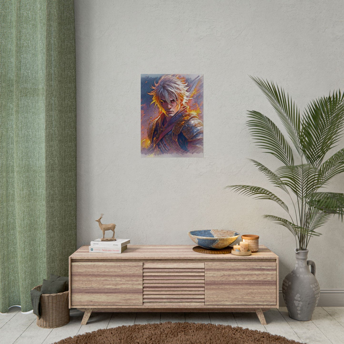 Epic Warrior Art Rolled Poster - Bold Fantasy Decor for Gamers & Anime Fans