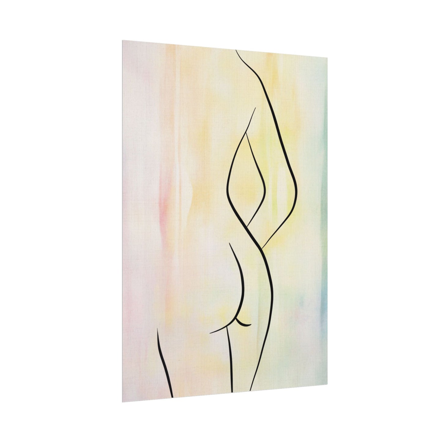 Elegant Abstract Art Rolled Poster - Minimalist Body Line Design for Home Decor