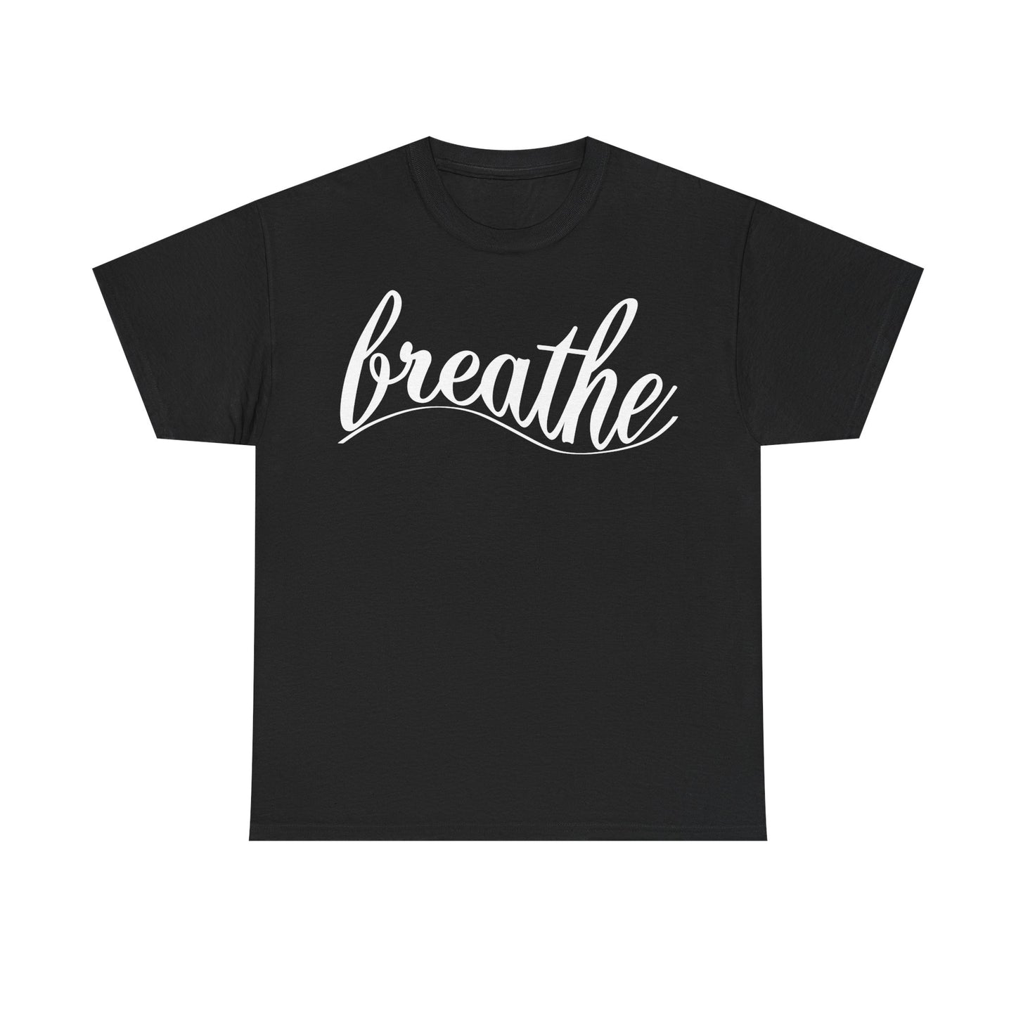 Unisex Heavy Cotton Tee - 'Breathe' Motivational Relaxation Shirt