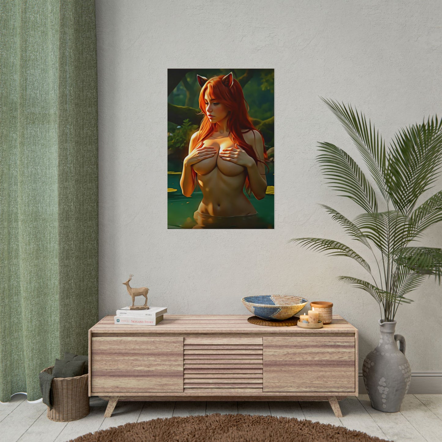 Mystic Forest Guardian – Enchanted Nature Art Oil Painting Print - Rolled Posters