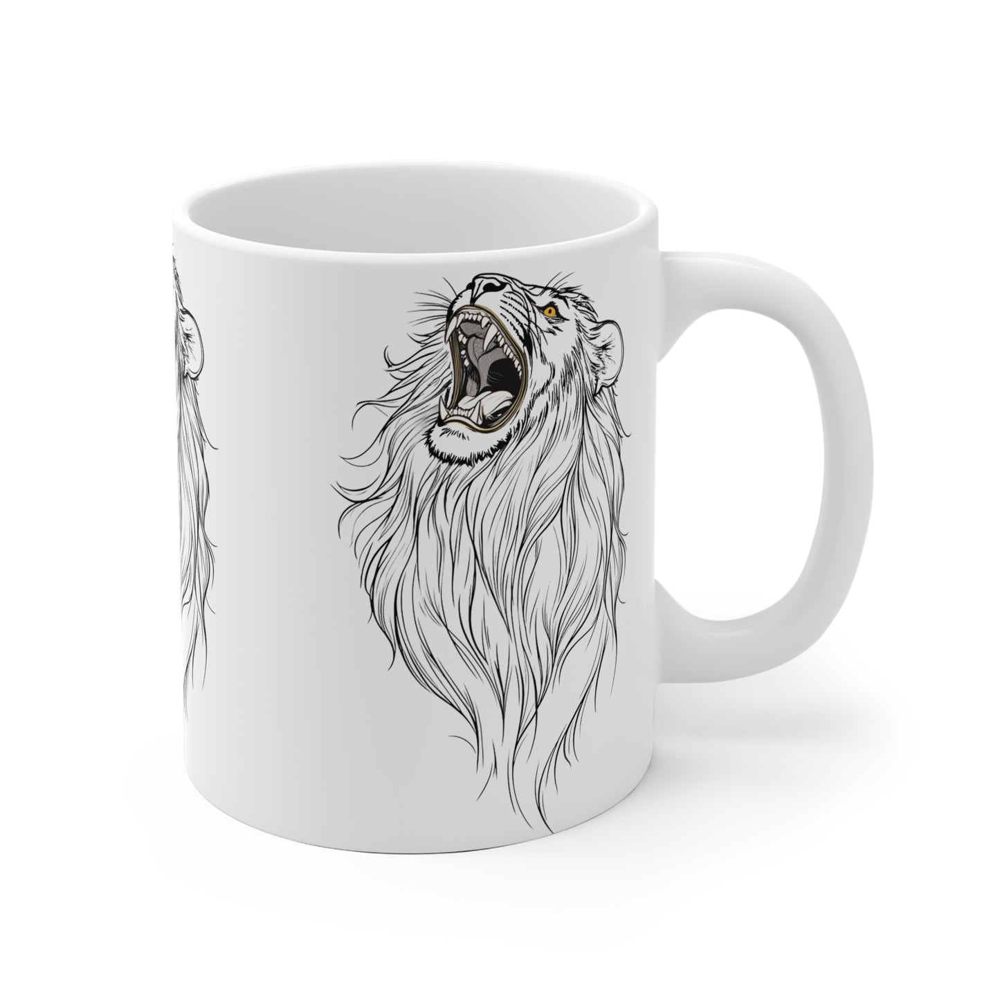 Roaring Lion Ceramic Mug - Bold Coffee Cup for Animal Lovers, Perfect Gift for Birthdays, Home Decor, Tea Time