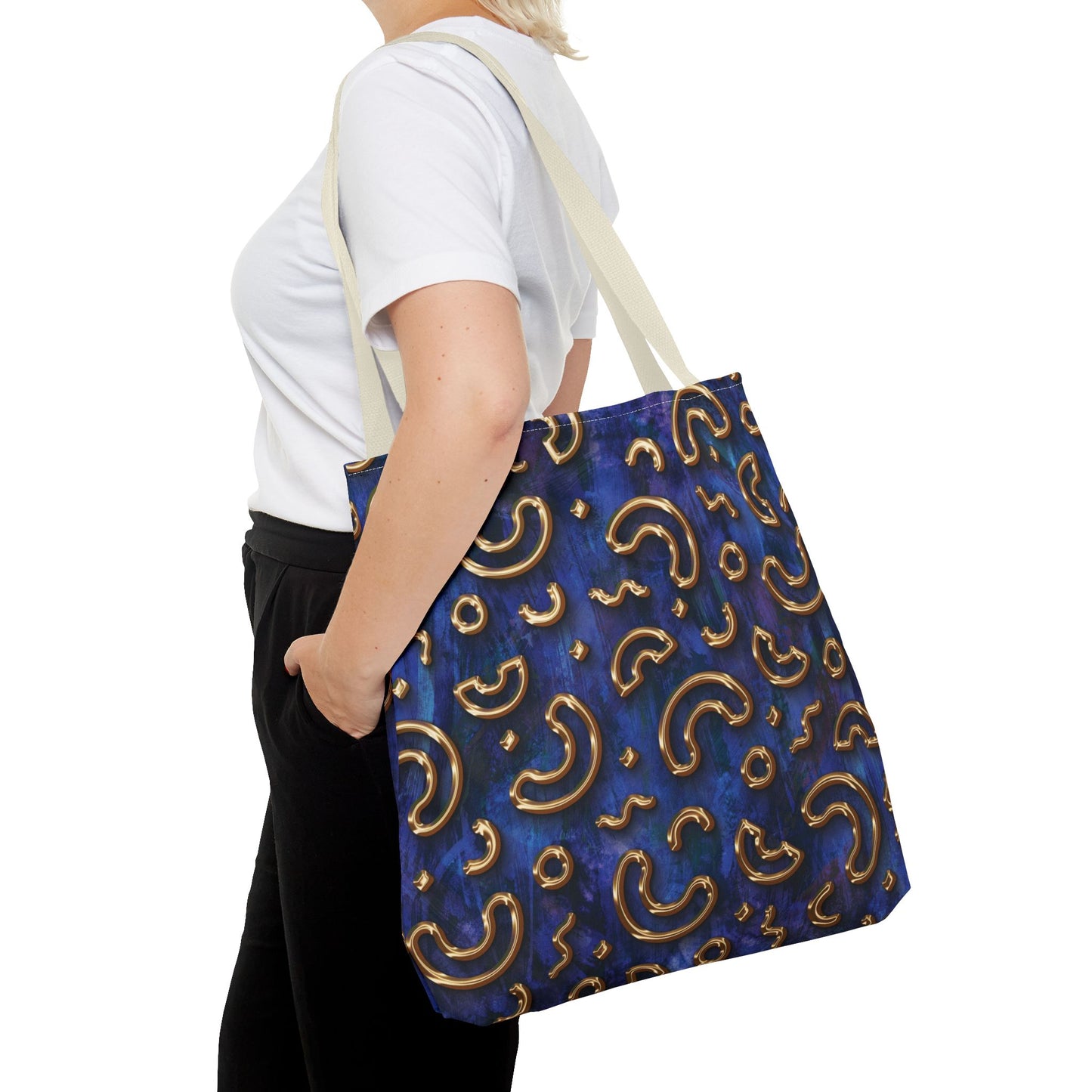 Stylish Patterned Tote Bag - Fun Macaroni Design for Everyday Use