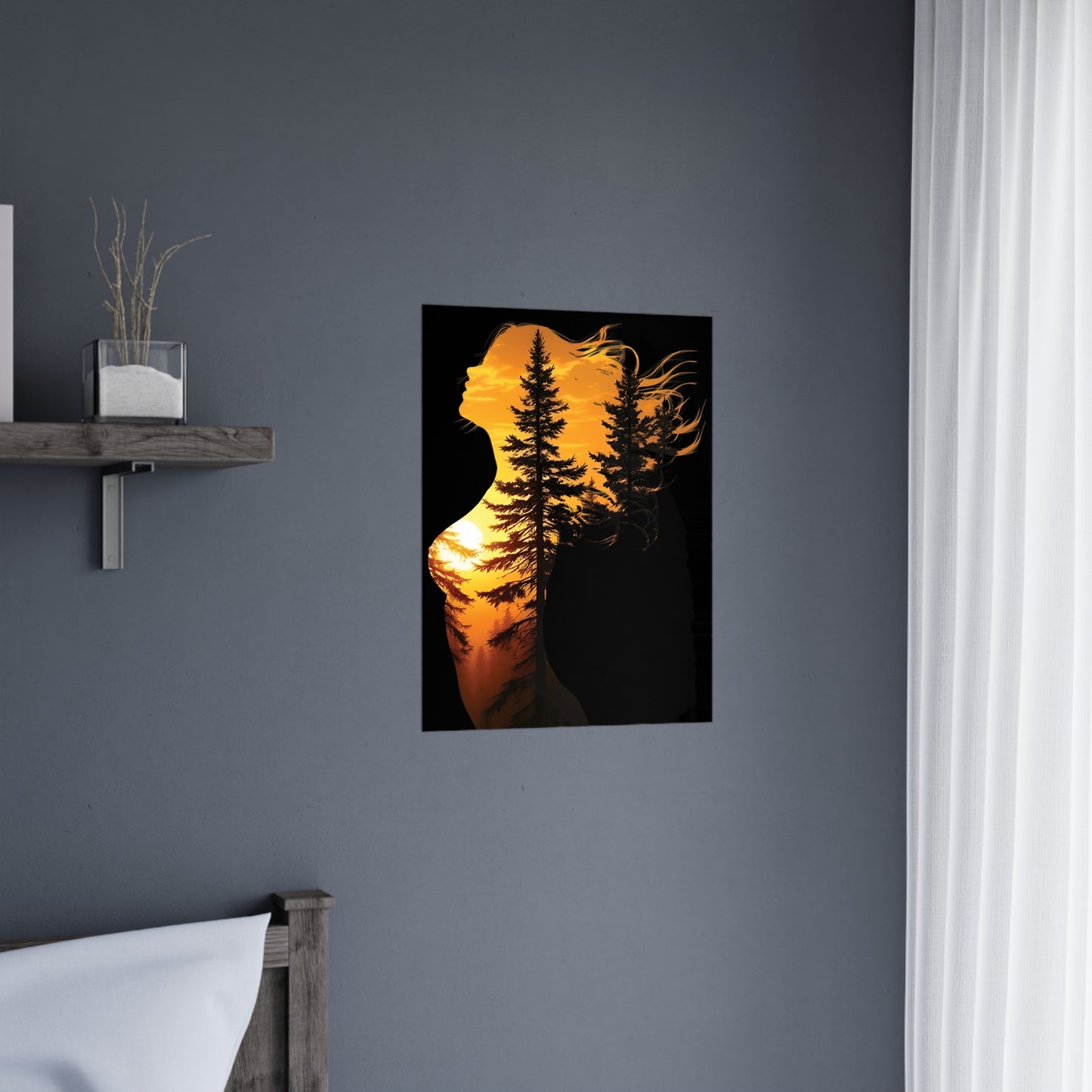 Forest Queen – Embrace the Wild Elegance #ForestQueen #ArtPrint #DoubleExposure #NatureArt #HomeDecor Matte Poster, Bohemian Wall Art, Home Decor, Inspirational Art, Gifts for Nature Lovers, Bedroom Decoration