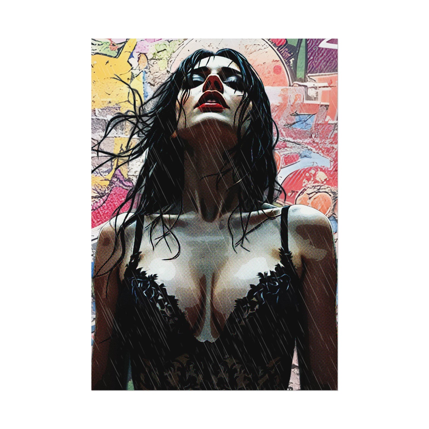 Rise Through the Storm: A Bold Expression of Strength, Passion, and Resilience in the Rain - Bold Art Rolled Posters, Wall Decor, Unique Gift, Home Aesthetic, Modern Art Print, Gallery Wall, Bedroom Decor