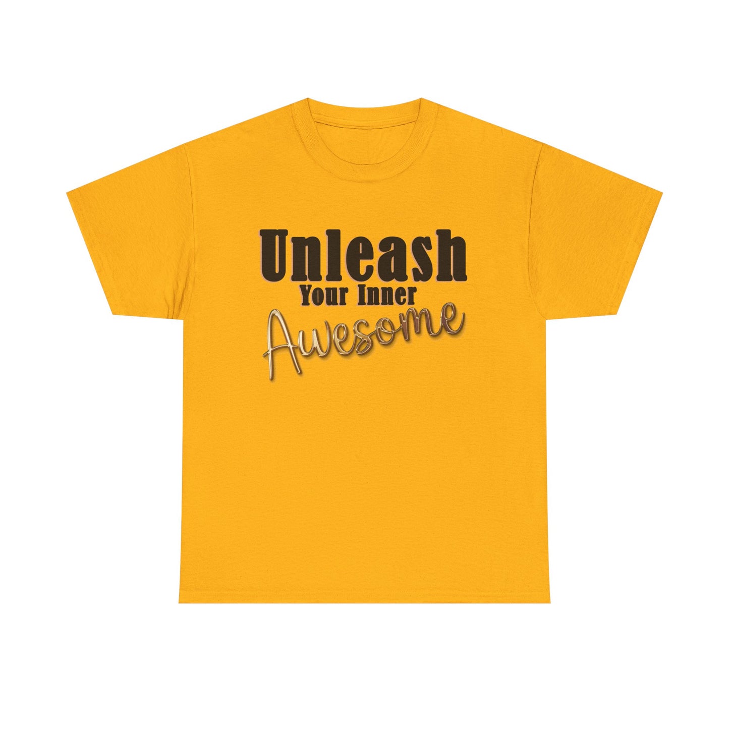Unisex Heavy Cotton Tee - 'Unleash Your Inner Awesome' Inspirational Shirt