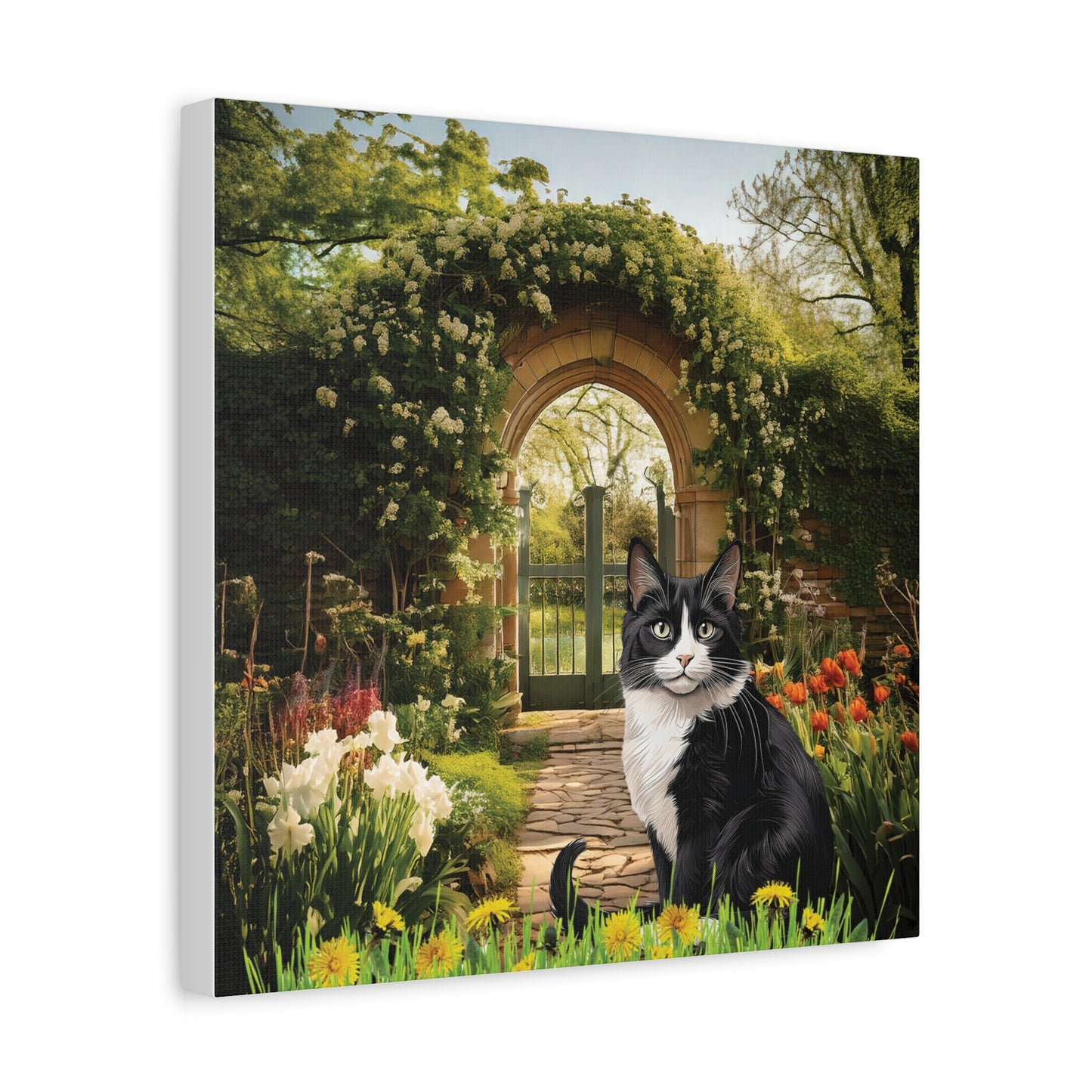 Cat Garden Matte Canvas Wall Art - Charming Home Decor for Cat Lovers