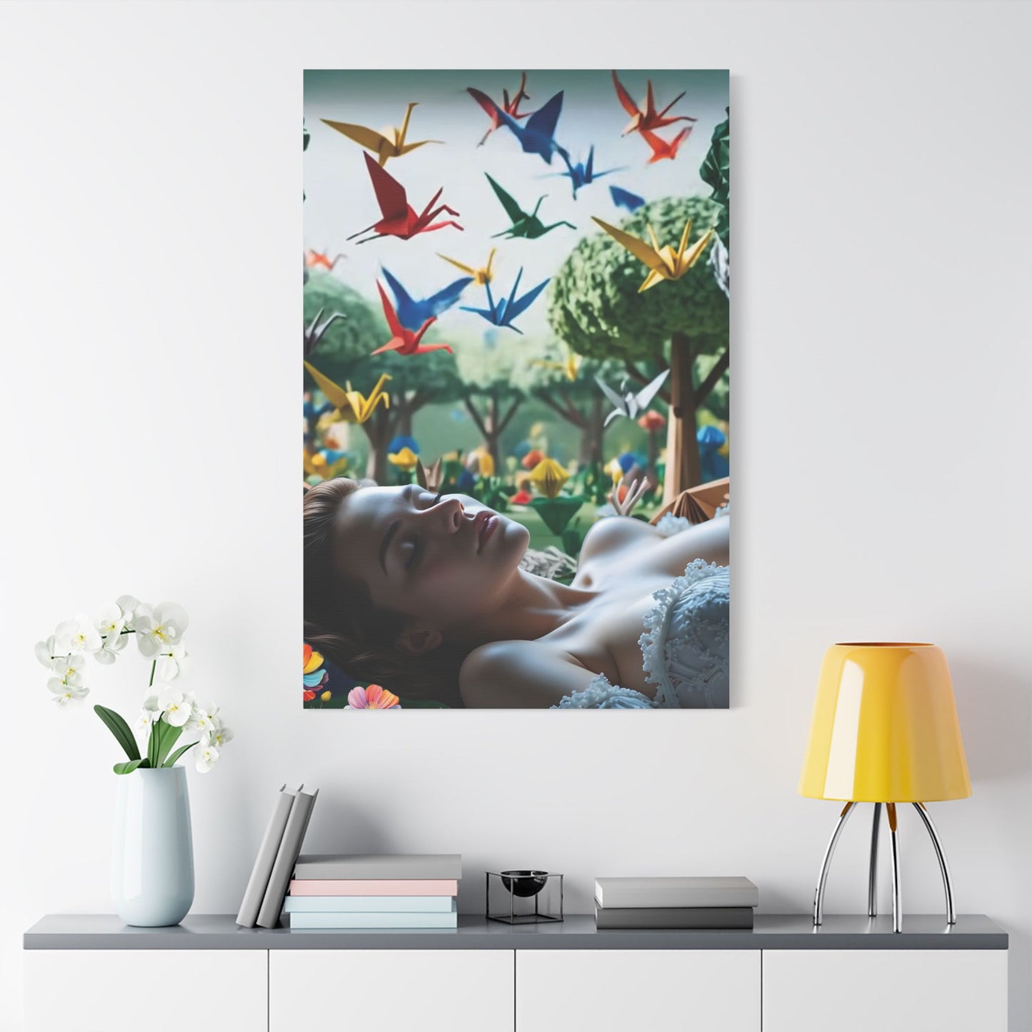 Dreams in Origami Forest – Surreal Canvas & Poster Art Canvas Print