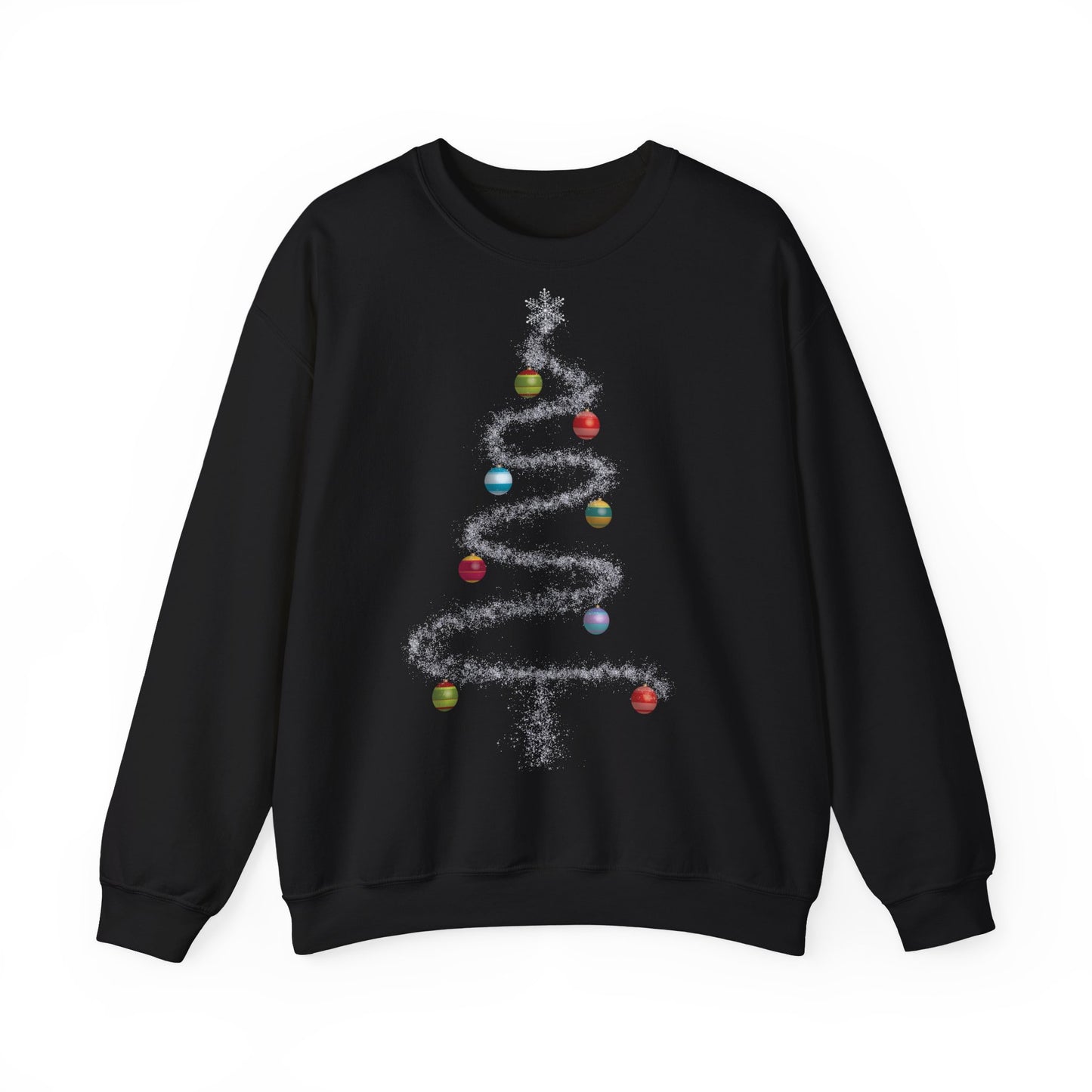 Cosmic Christmas: Where Stardust Dreams Become Holiday Magic - Christmas Tree Sweatshirt - Cozy Unisex Crewneck for Holiday Cheer