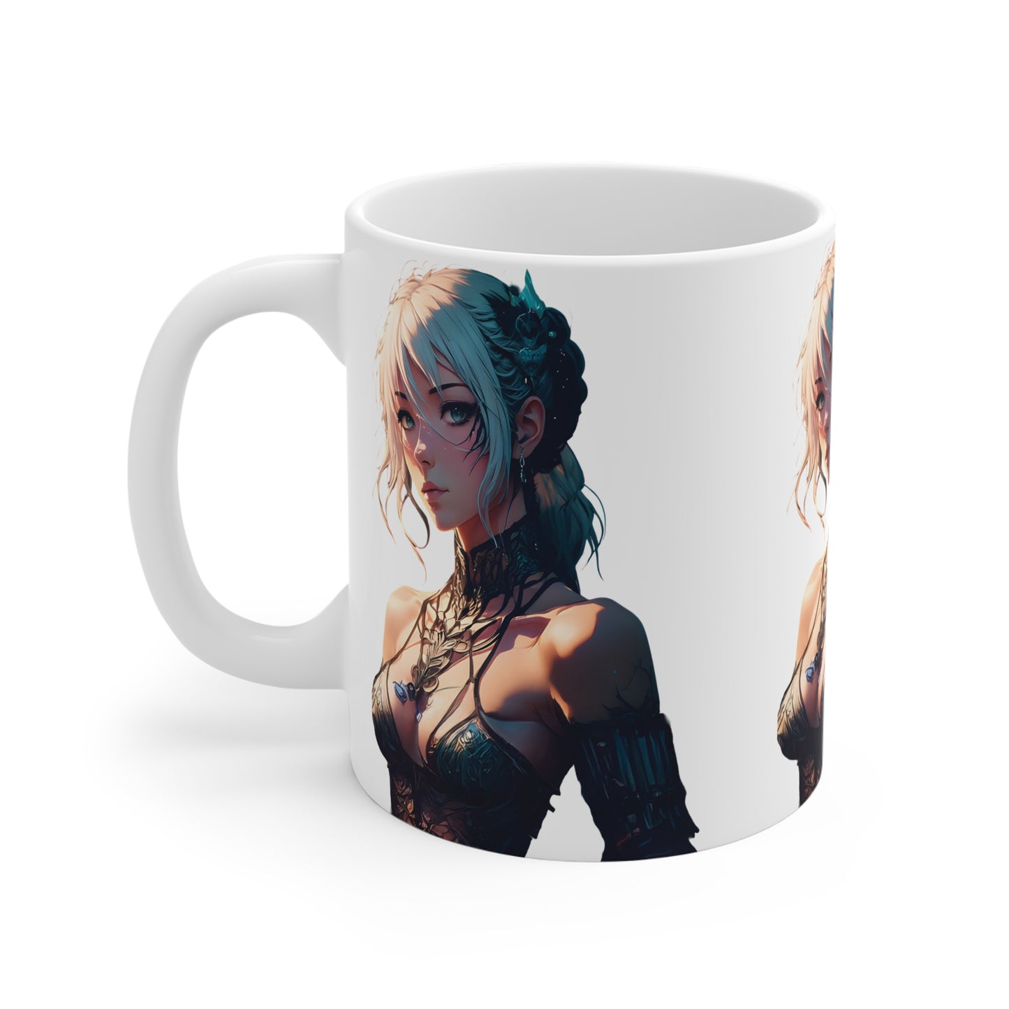 Anime / Manga-Inspired Ceramic Mug, Cat Girl Coffee Cup, Gift for Anime Lovers, Manga Mug, Unique Kawaii Drinkware