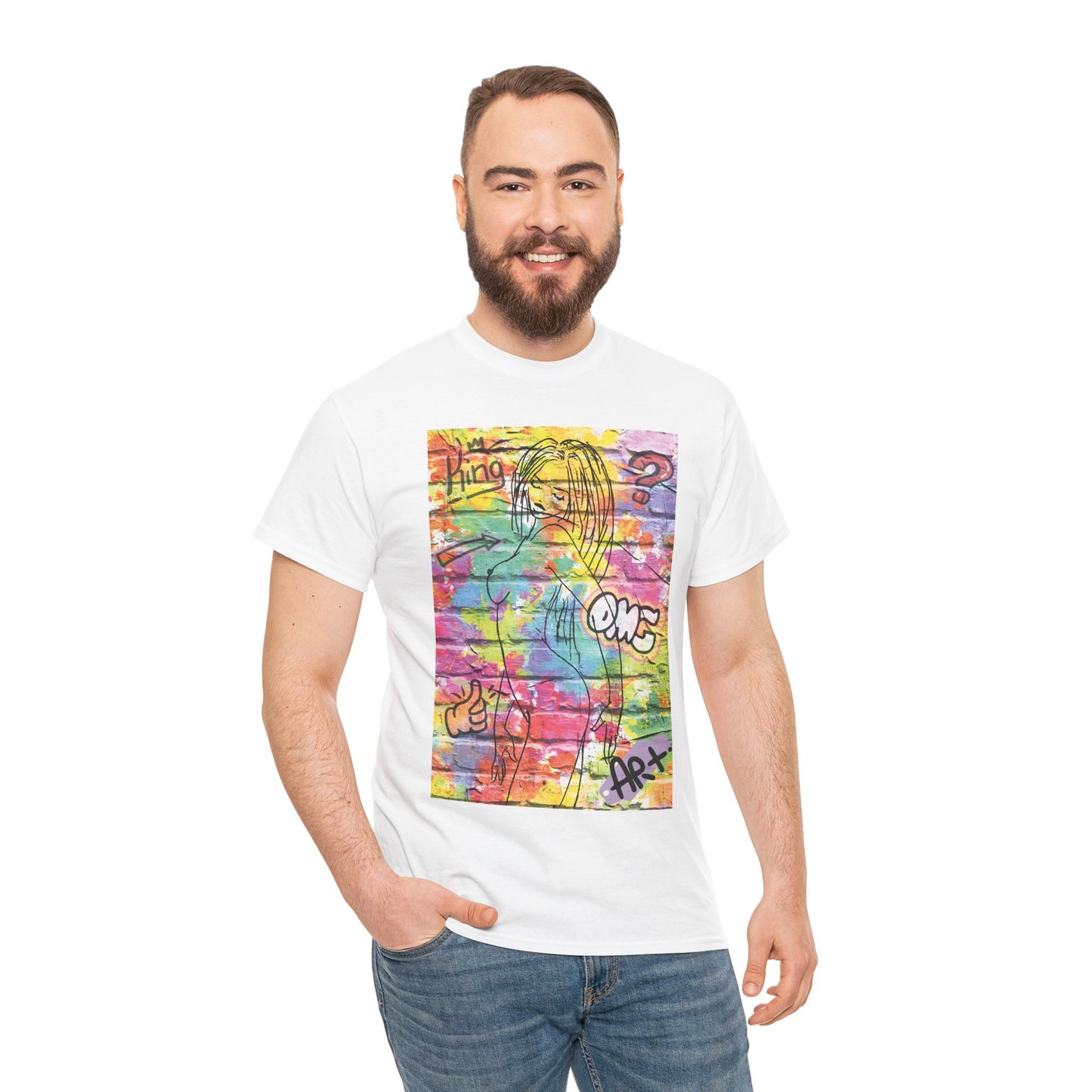 Vibrant Graffiti Muse – Bold Pop Art of Color, Confidence, and Free-Spirited Urban Expression - Colorful Artistic Unisex Tee, Vibrant Cotton T-Shirt for Art Lovers, Unique Casual Wear, Gift for Friends, Summer Fashion