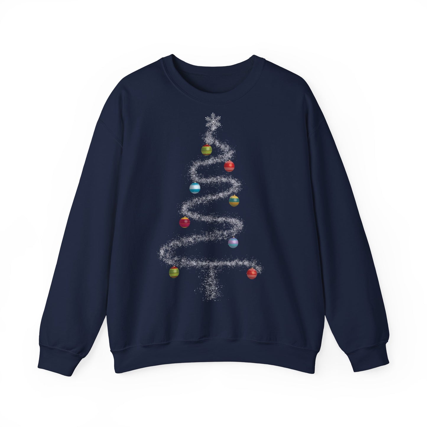 Cosmic Christmas: Where Stardust Dreams Become Holiday Magic - Christmas Tree Sweatshirt - Cozy Unisex Crewneck for Holiday Cheer