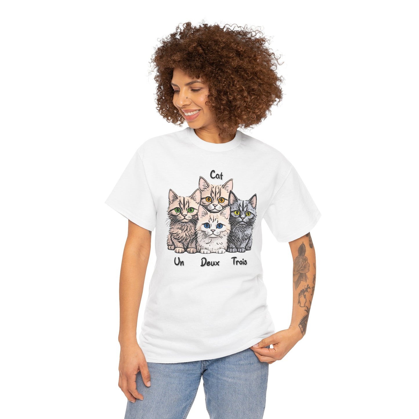 Un, Deux, Trois, Cat: Purrfect Counting Cuteness - Adorable Cat Trio Unisex Heavy Cotton Tee, Cute Cat Shirt, Animal Lover Gift, Pet Lover Apparel, Fun Gift for Cat Owners, Comfy [...]