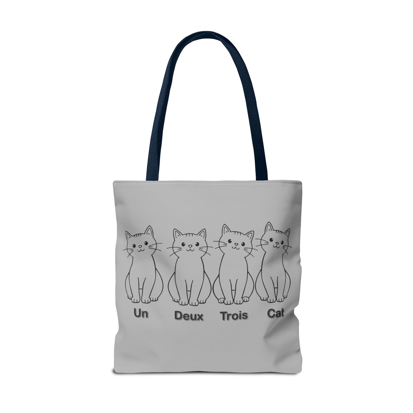 Funny Cat Tote Bag - Un Deux Trois Cat Design - Cute Cat Lover Gift