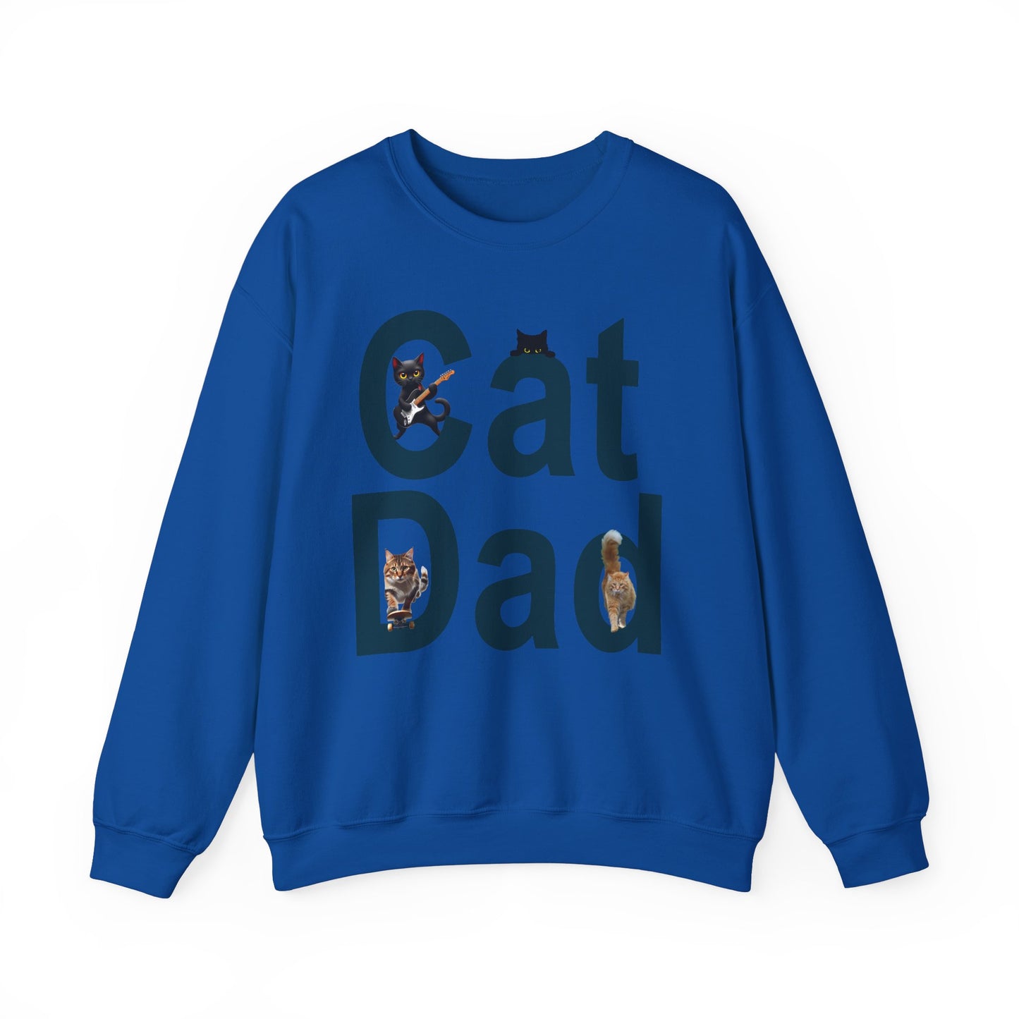Cat Lovers Sweatshirt - Cat Dad Life: Purrfection in Progress 🐾- Unisex Heavy Blend Crewneck