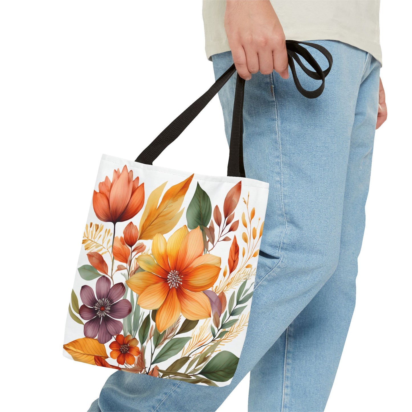 Boho Flowers 2 Tote Bag - Retro Vintage Style