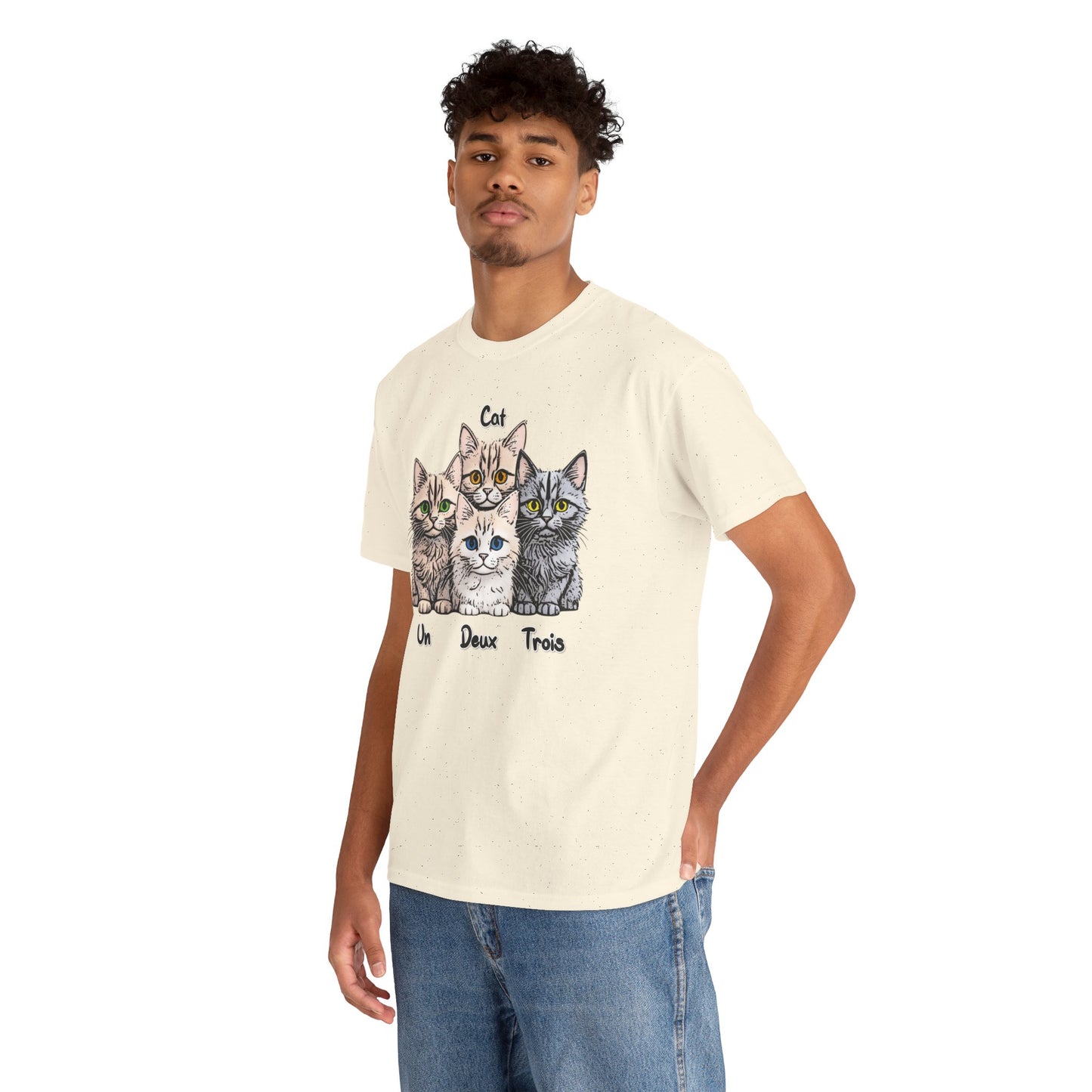 Un, Deux, Trois, Cat: Purrfect Counting Cuteness - Adorable Cat Trio Unisex Heavy Cotton Tee, Cute Cat Shirt, Animal Lover Gift, Pet Lover Apparel, Fun Gift for Cat Owners, Comfy [...]