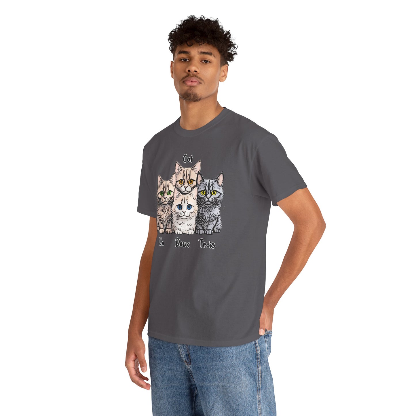 Un, Deux, Trois, Cat: Purrfect Counting Cuteness - Adorable Cat Trio Unisex Heavy Cotton Tee, Cute Cat Shirt, Animal Lover Gift, Pet Lover Apparel, Fun Gift for Cat Owners, Comfy [...]
